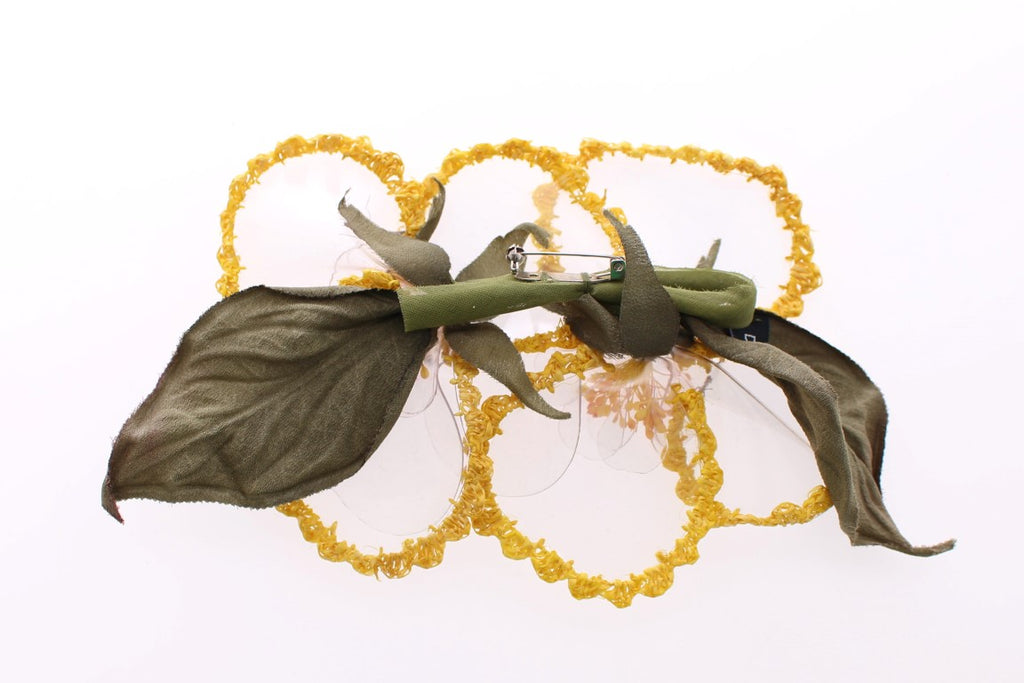 Dolce &amp; Gabbana – Exquisite handgefertigte Seidenbrosche mit Blumenmuster