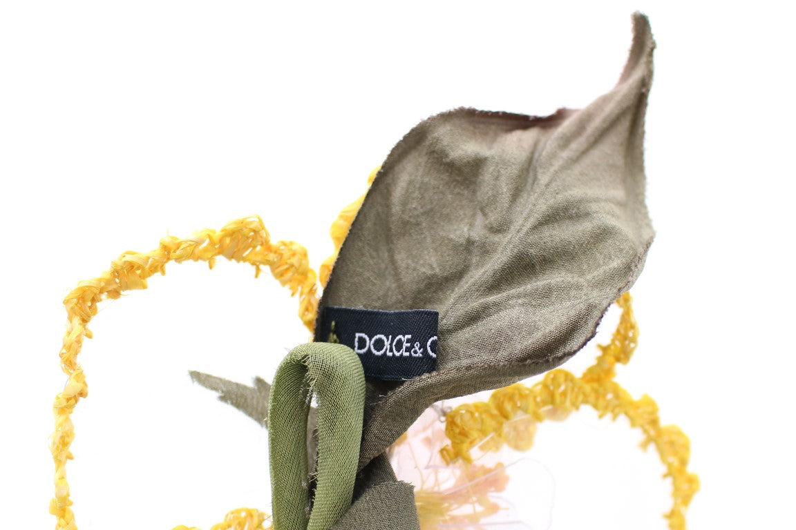 Dolce &amp; Gabbana – Exquisite handgefertigte Seidenbrosche mit Blumenmuster