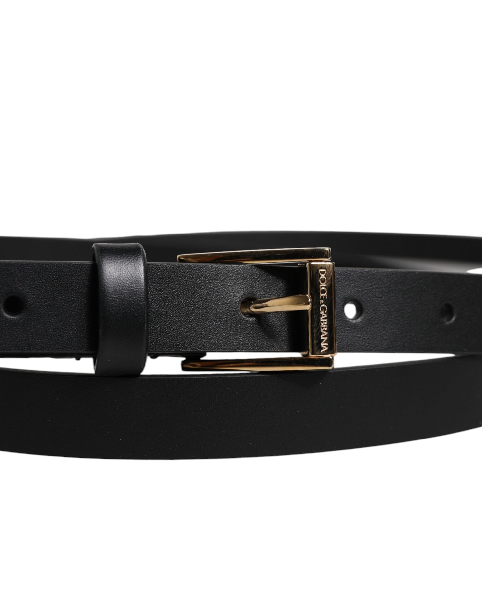 Dolce &amp; Gabbana – Klassischer Gürtel aus schwarzem Kalbsleder mit Metall-Logoschnalle