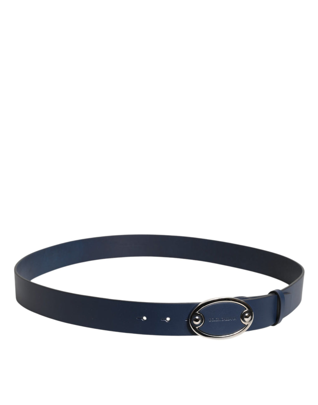 Dolce &amp; Gabbana Blauer Ledergürtel mit klassischer Metall-Logoschnalle