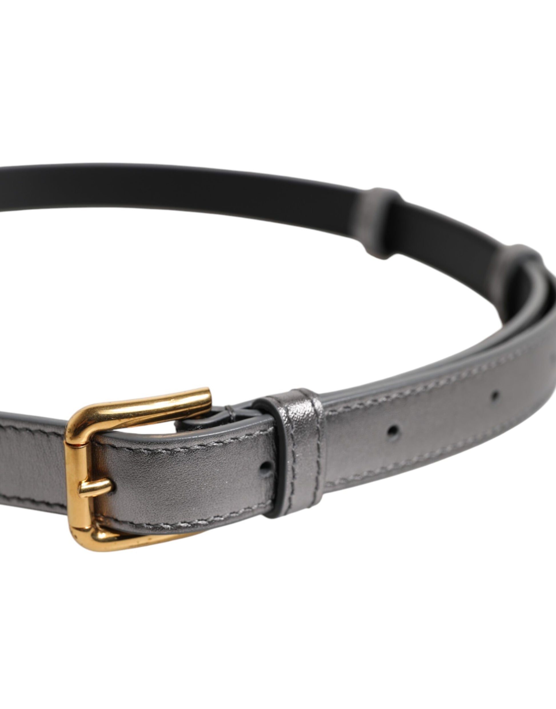 Dolce &amp; Gabbana – Silberner Taillengürtel aus Metall mit eingraviertem Logo