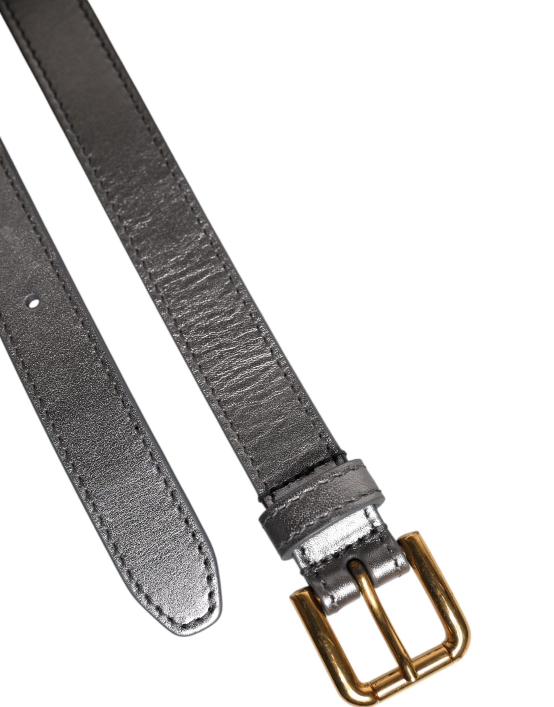 Dolce &amp; Gabbana – Silberner Taillengürtel aus Metall mit eingraviertem Logo