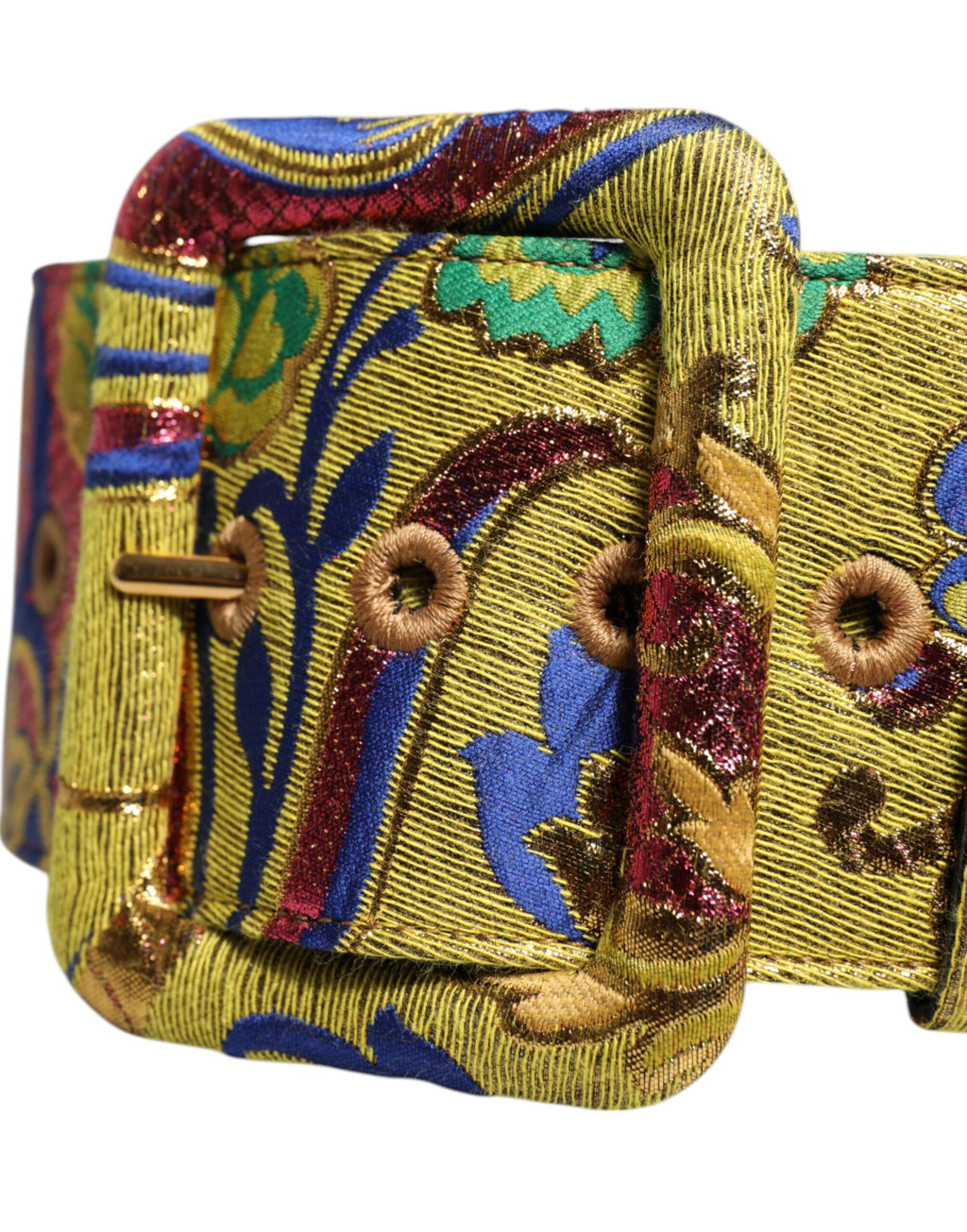 Dolce &amp; Gabbana – Breiter Taillengürtel aus mehrfarbigem Jacquard mit Blumenmuster