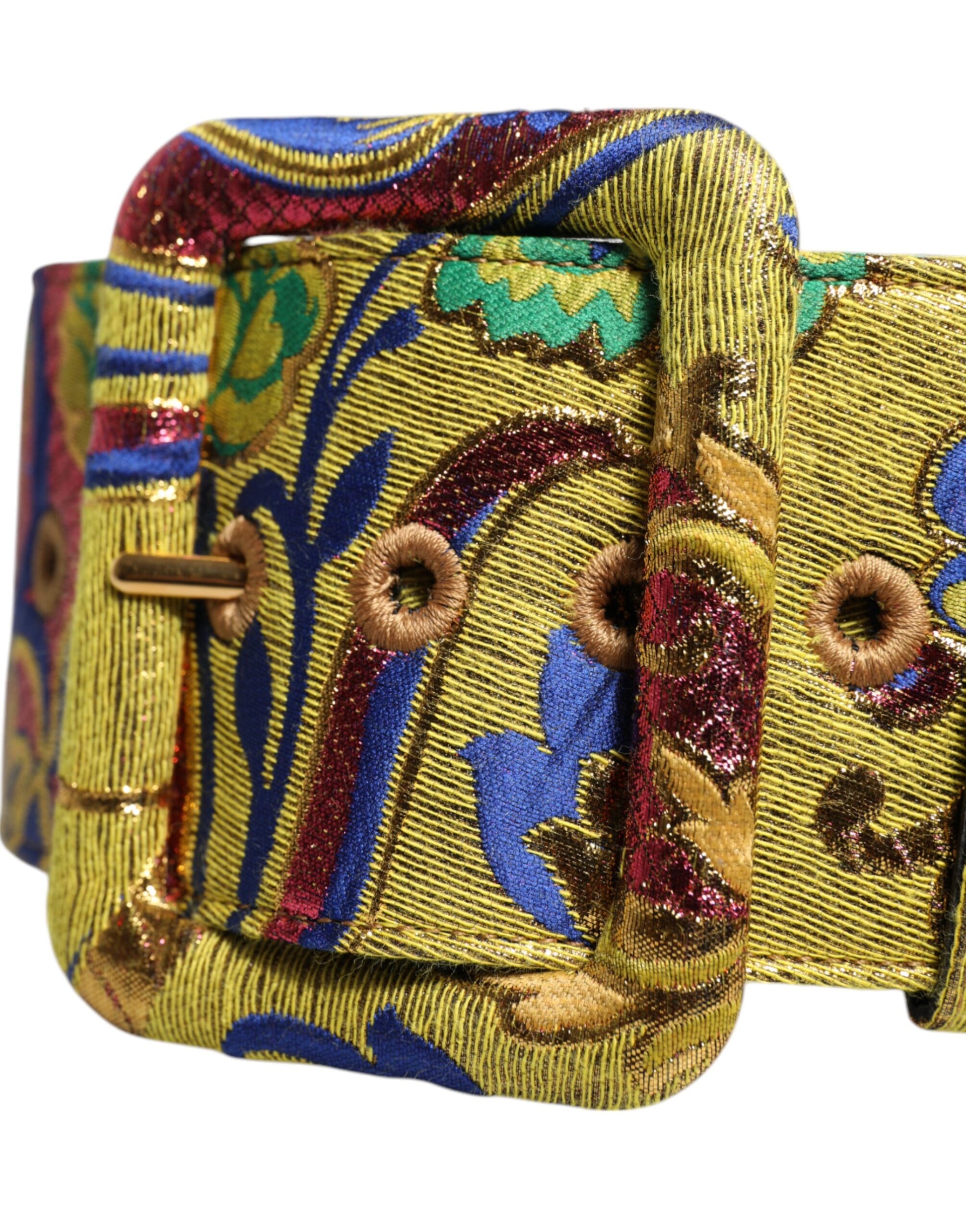 Dolce &amp; Gabbana – Breiter Taillengürtel aus mehrfarbigem Jacquard mit Blumenmuster