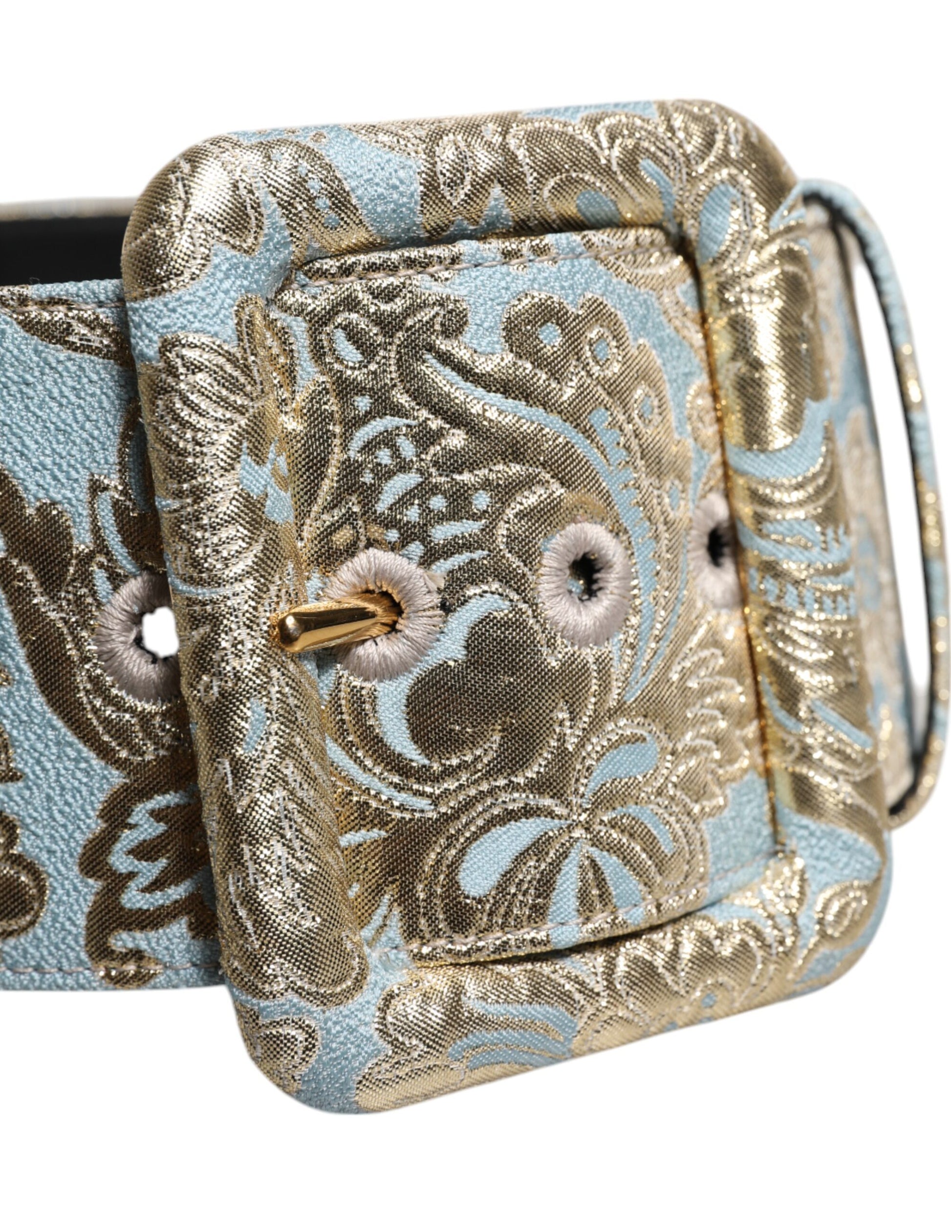 Dolce &amp; Gabbana – Breiter Taillengürtel aus mehrfarbigem Jacquard mit Blumenmuster