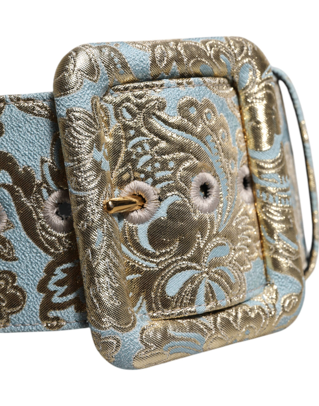 Dolce &amp; Gabbana – Breiter Taillengürtel aus mehrfarbigem Jacquard mit Blumenmuster