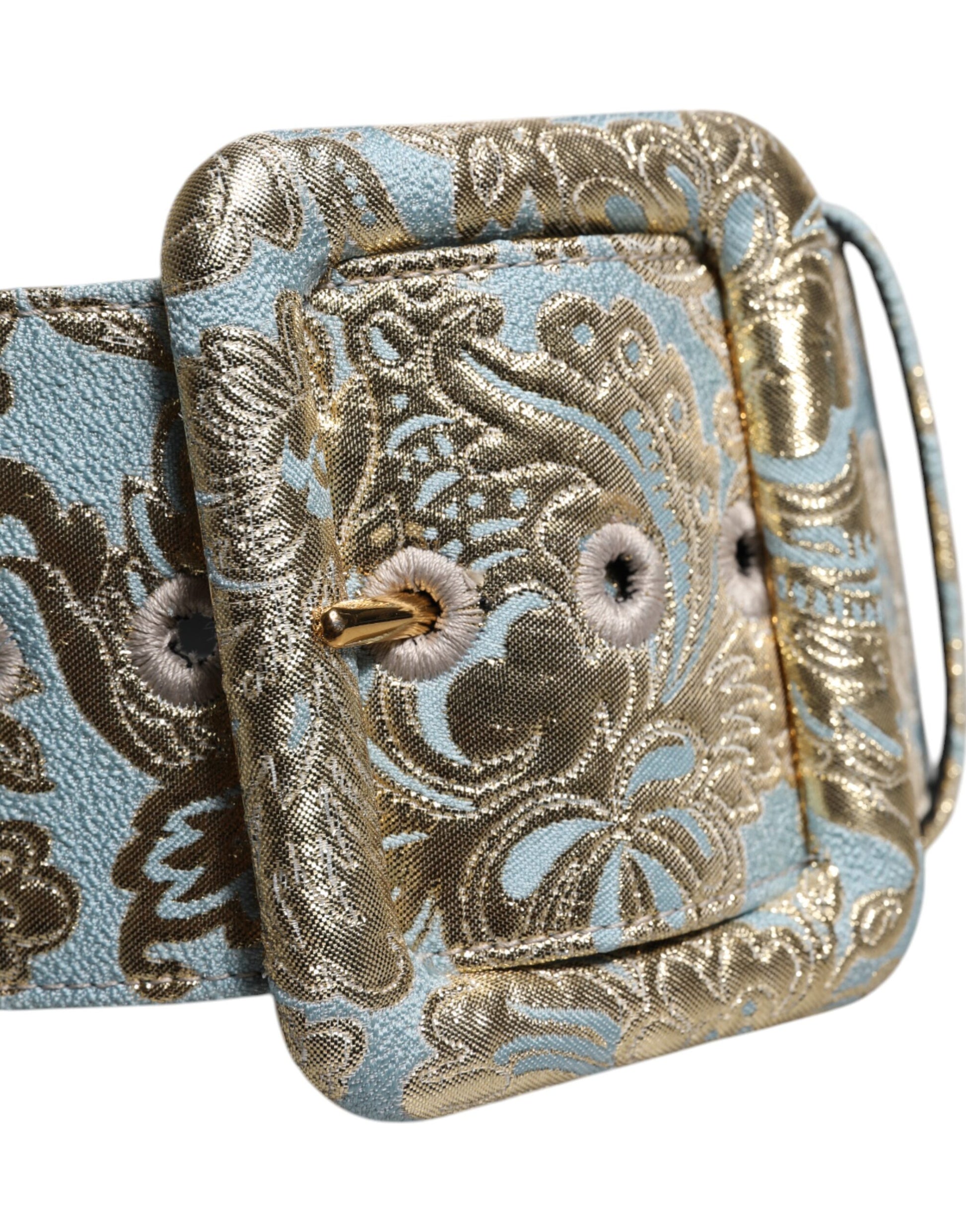Dolce &amp; Gabbana – Breiter Taillengürtel aus mehrfarbigem Jacquard mit Blumenmuster