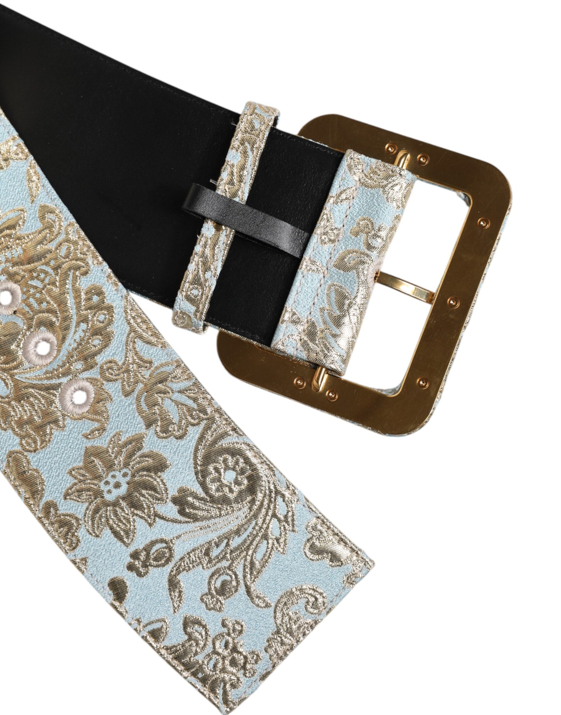 Dolce &amp; Gabbana – Breiter Taillengürtel aus mehrfarbigem Jacquard mit Blumenmuster
