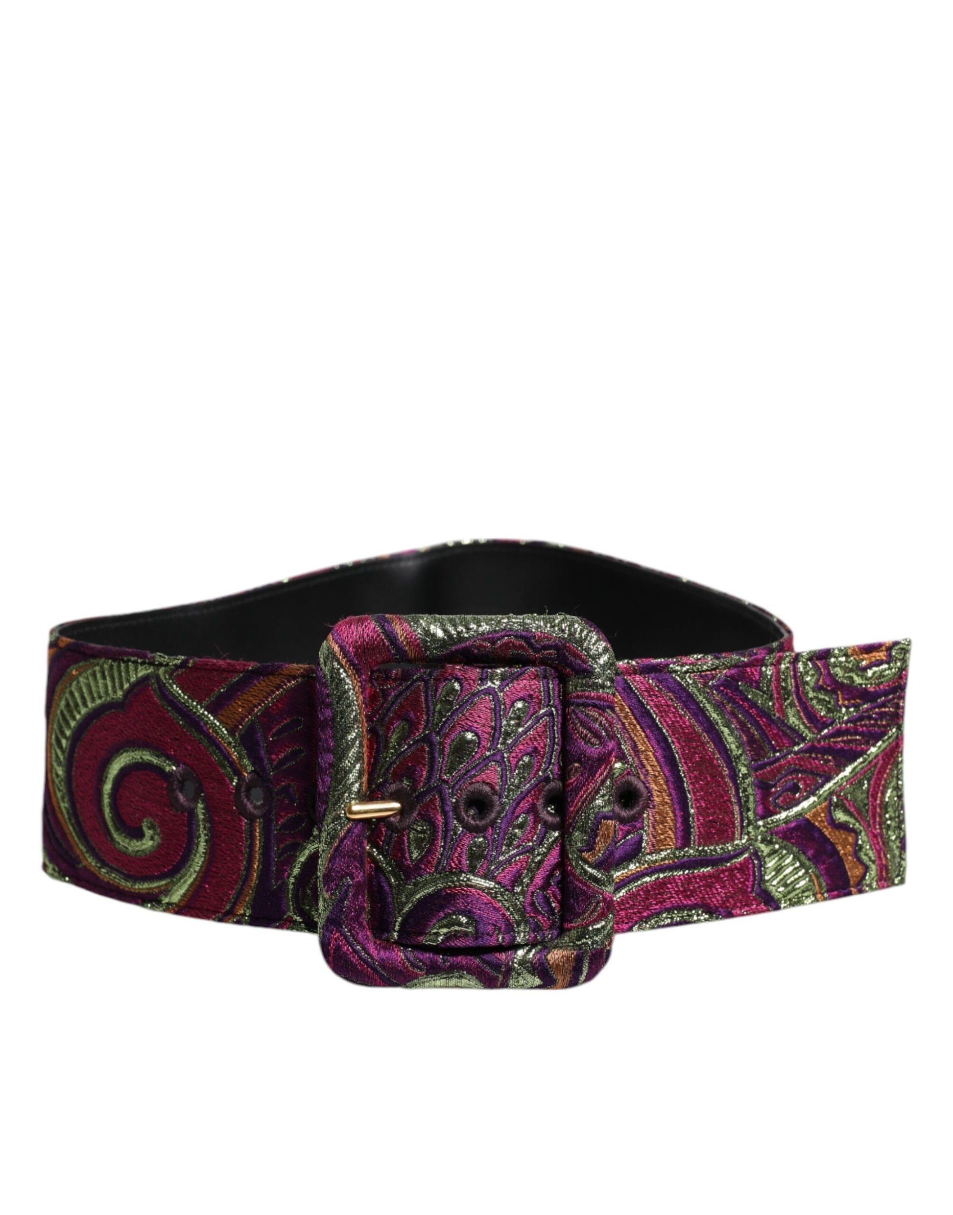 Dolce &amp; Gabbana – Breiter Taillengürtel aus mehrfarbigem Jacquard mit Blumenmuster