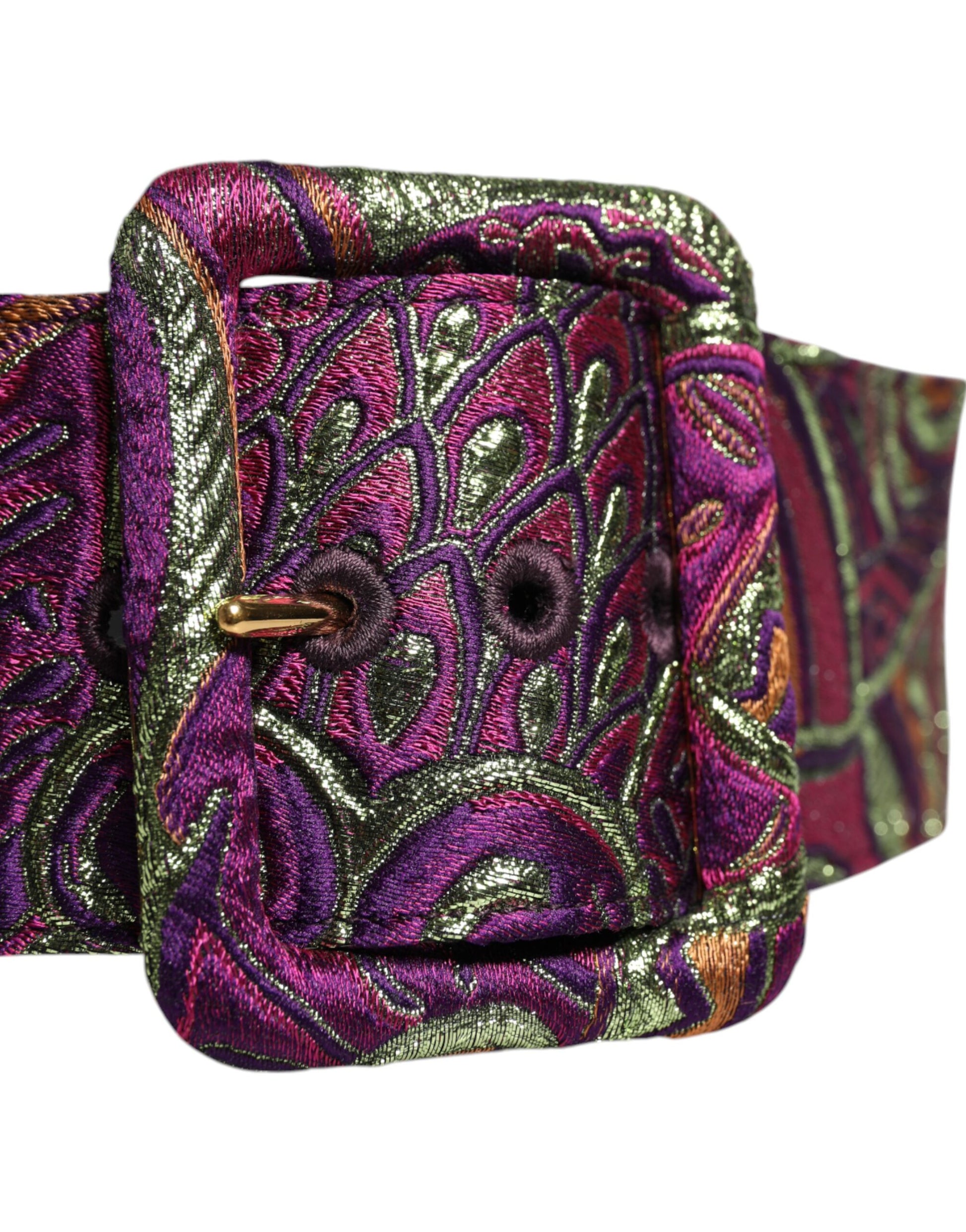 Dolce &amp; Gabbana – Breiter Taillengürtel aus mehrfarbigem Jacquard mit Blumenmuster