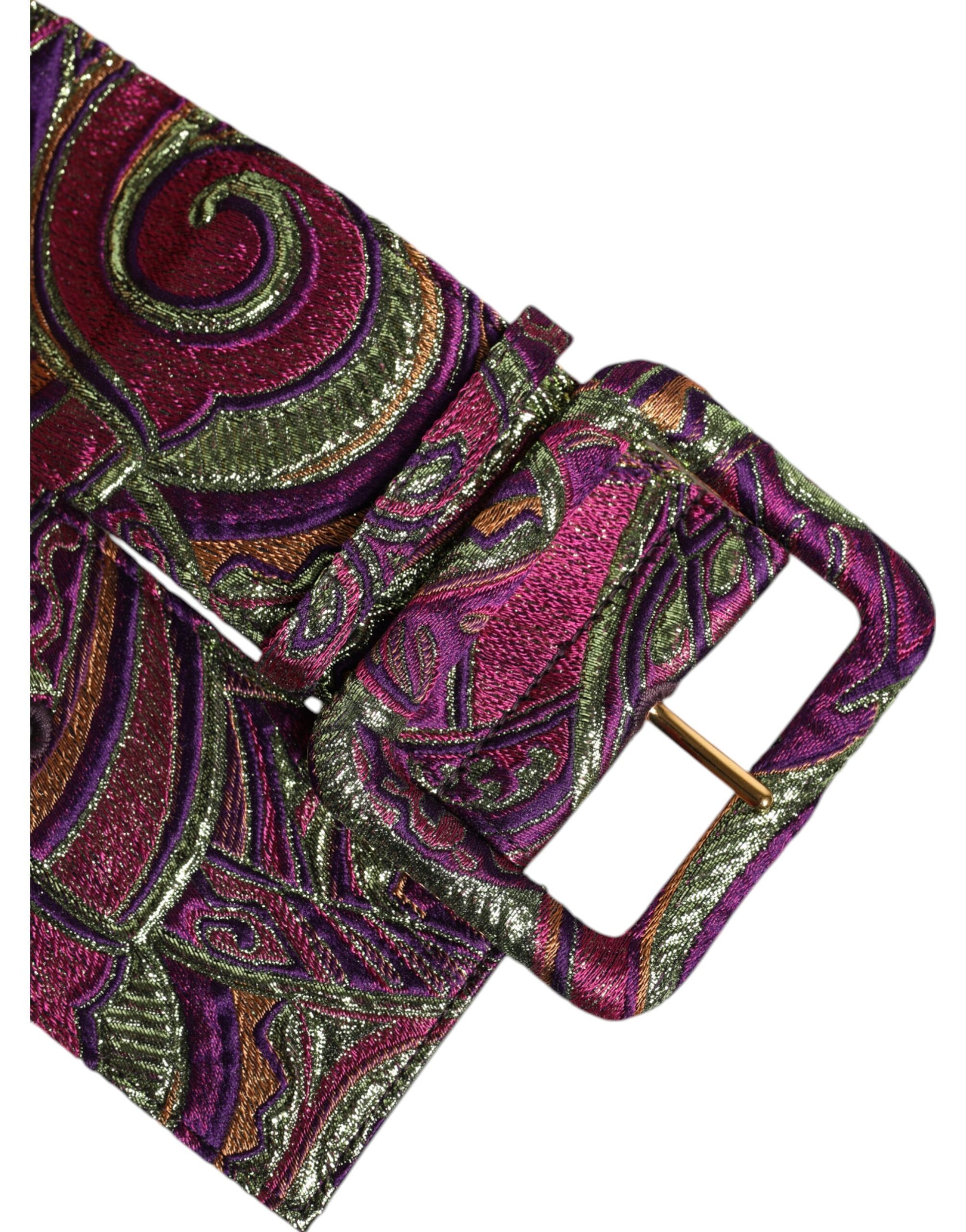 Dolce &amp; Gabbana – Breiter Taillengürtel aus mehrfarbigem Jacquard mit Blumenmuster