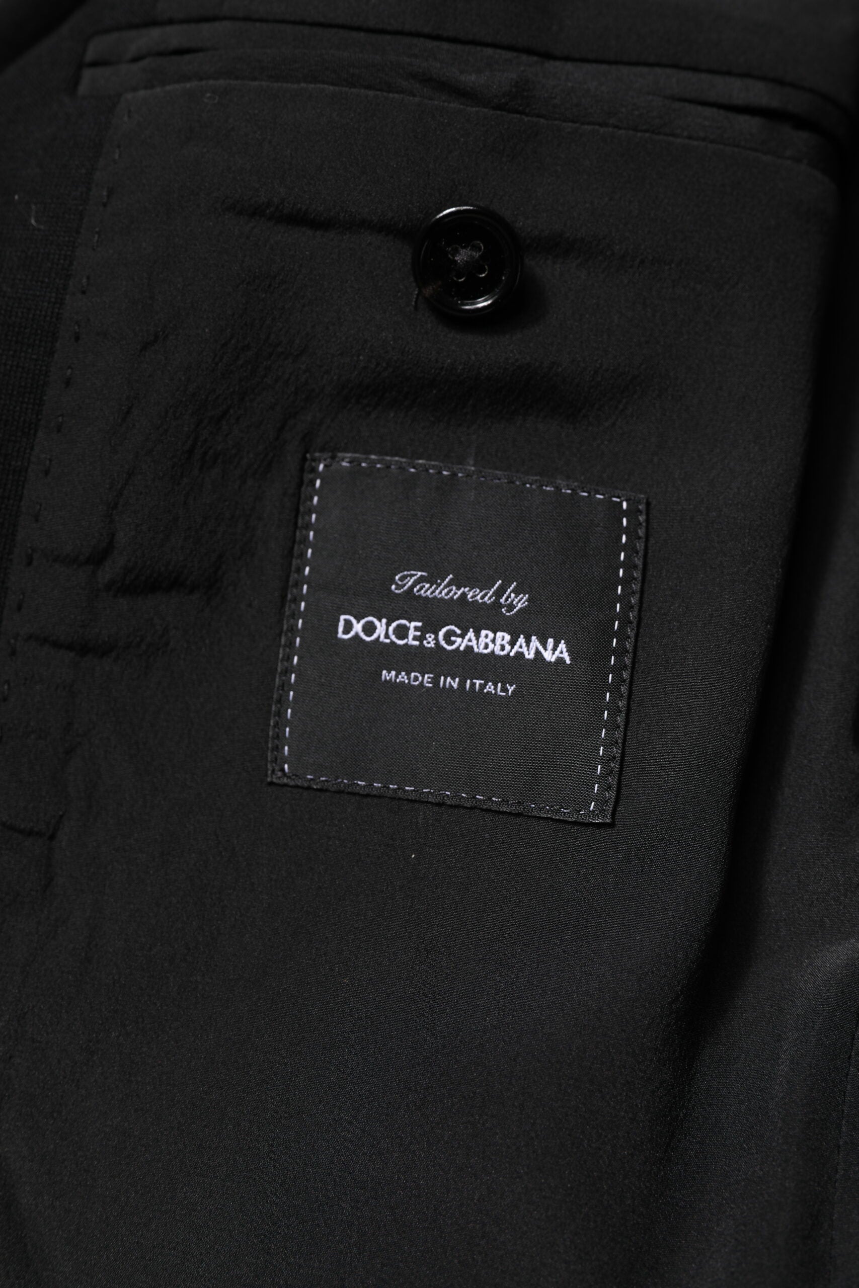 Dolce &amp; Gabbana – Schwarzer Slim Fit-Mantel aus Wolle, Blazer, Jacke, Anzug
