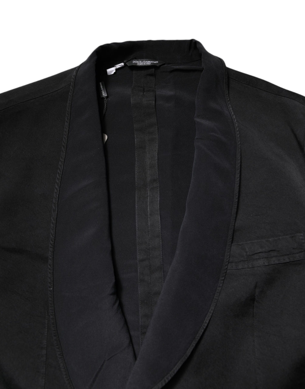 Dolce &amp; Gabbana – Einreihiger Blazeranzug aus schwarzer Seide