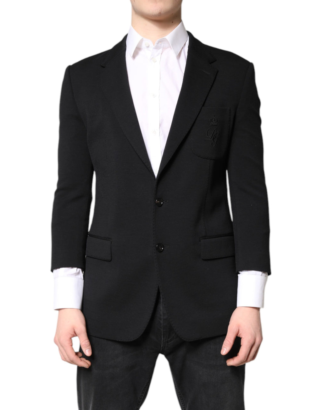 Dolce &amp; Gabbana Schwarzer einreihiger Herrenmantel Blazeranzug