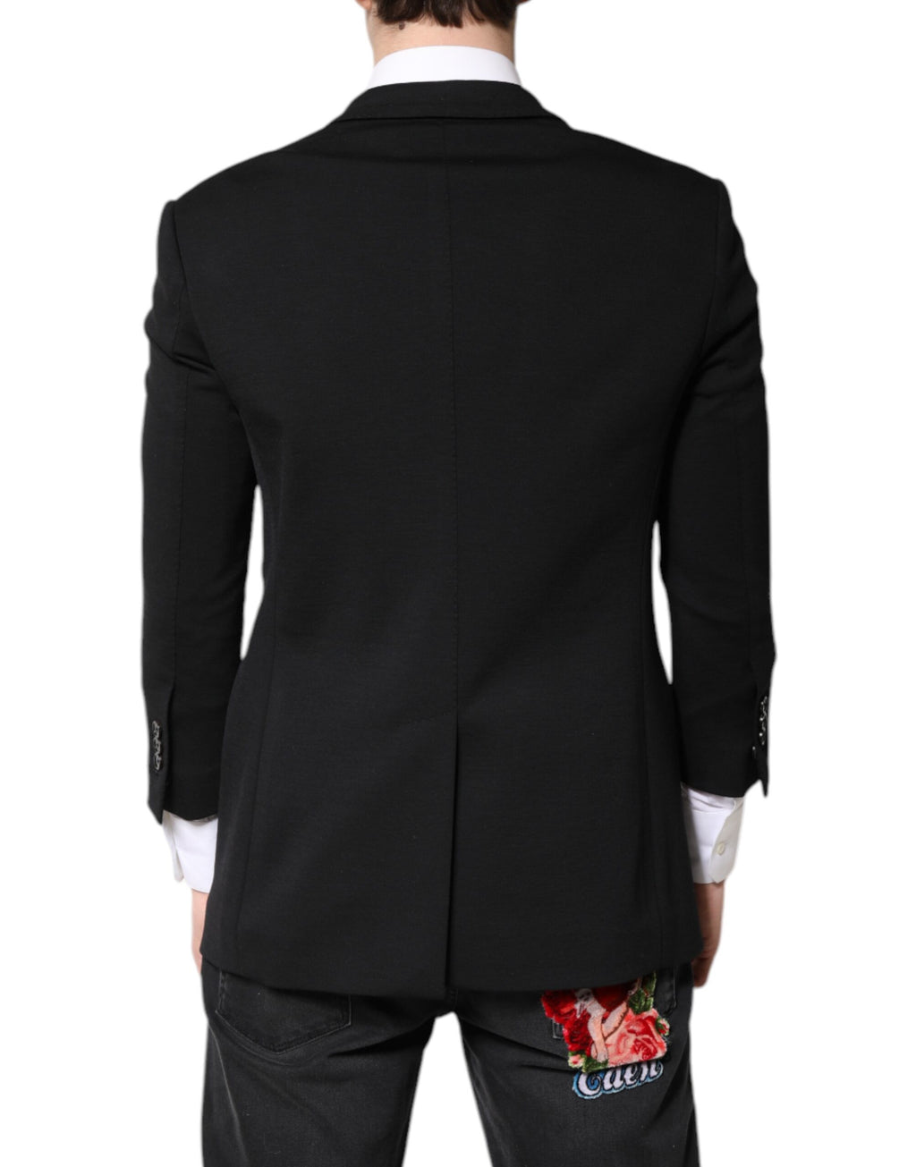 Dolce &amp; Gabbana Schwarzer einreihiger Herrenmantel Blazeranzug