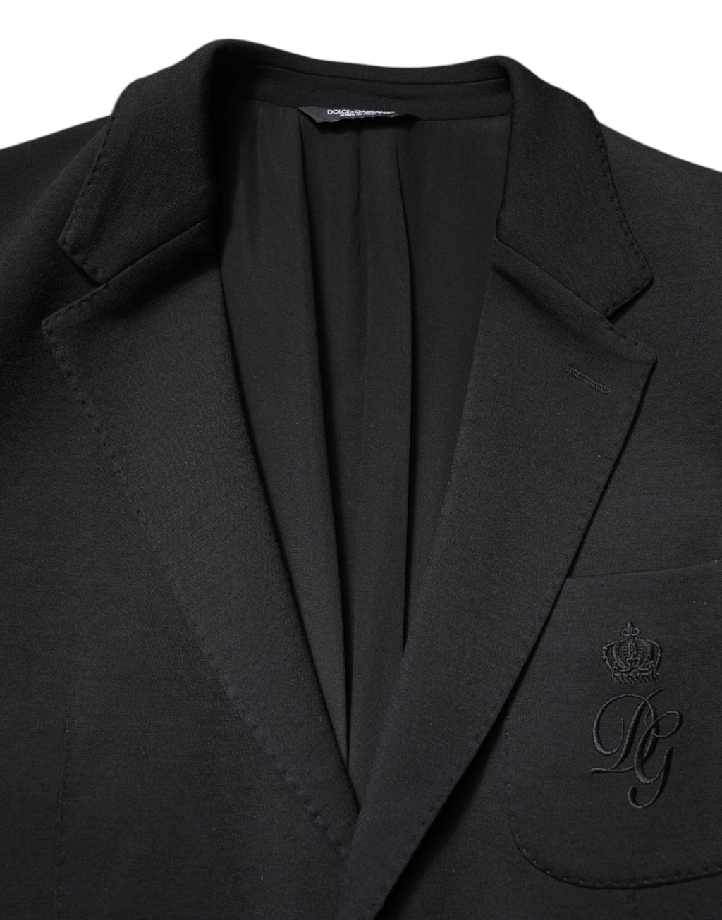 Dolce &amp; Gabbana Schwarzer einreihiger Herrenmantel Blazeranzug
