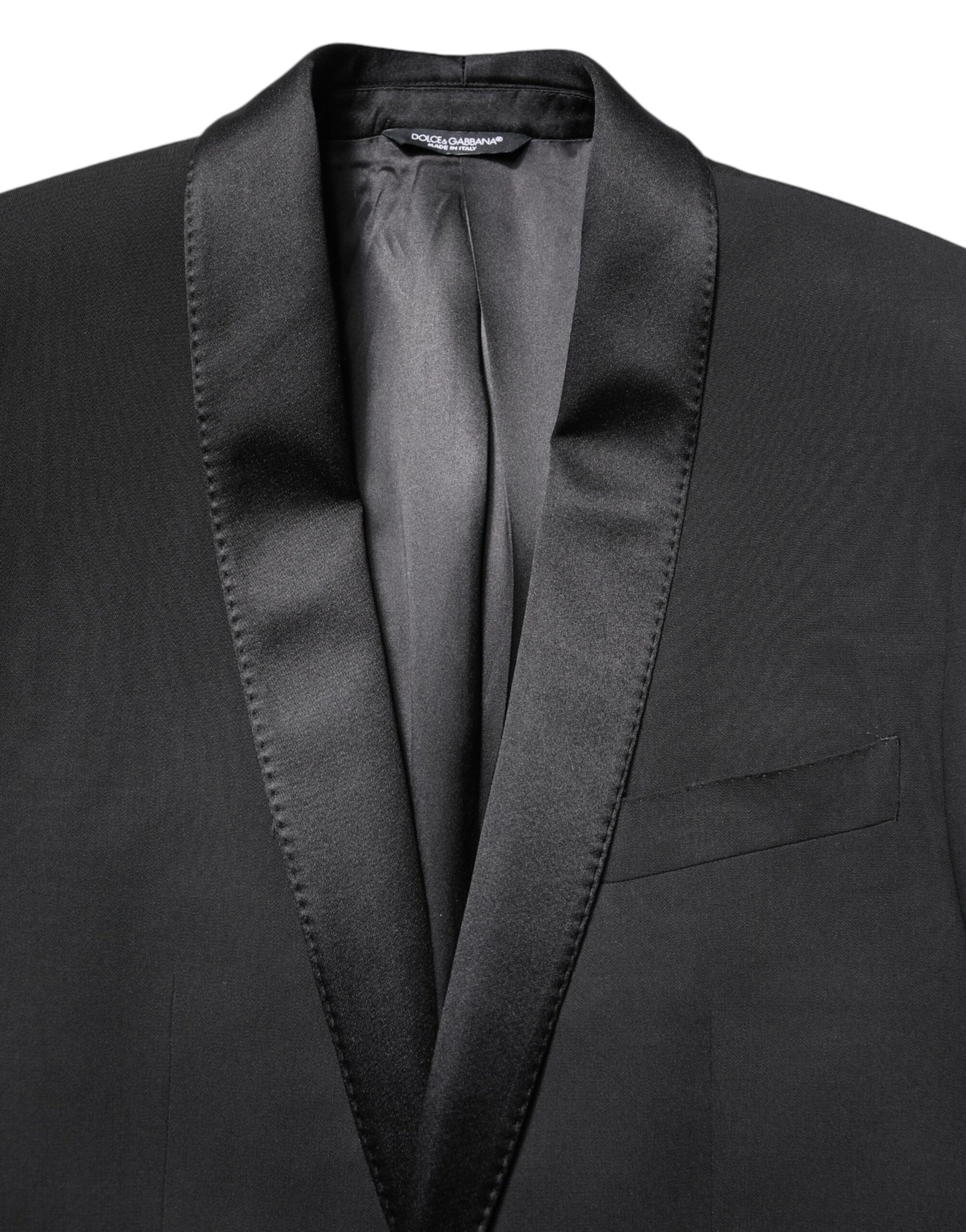 Dolce &amp; Gabbana Schwarzer einreihiger Herrenmantel MARTINI Blazer