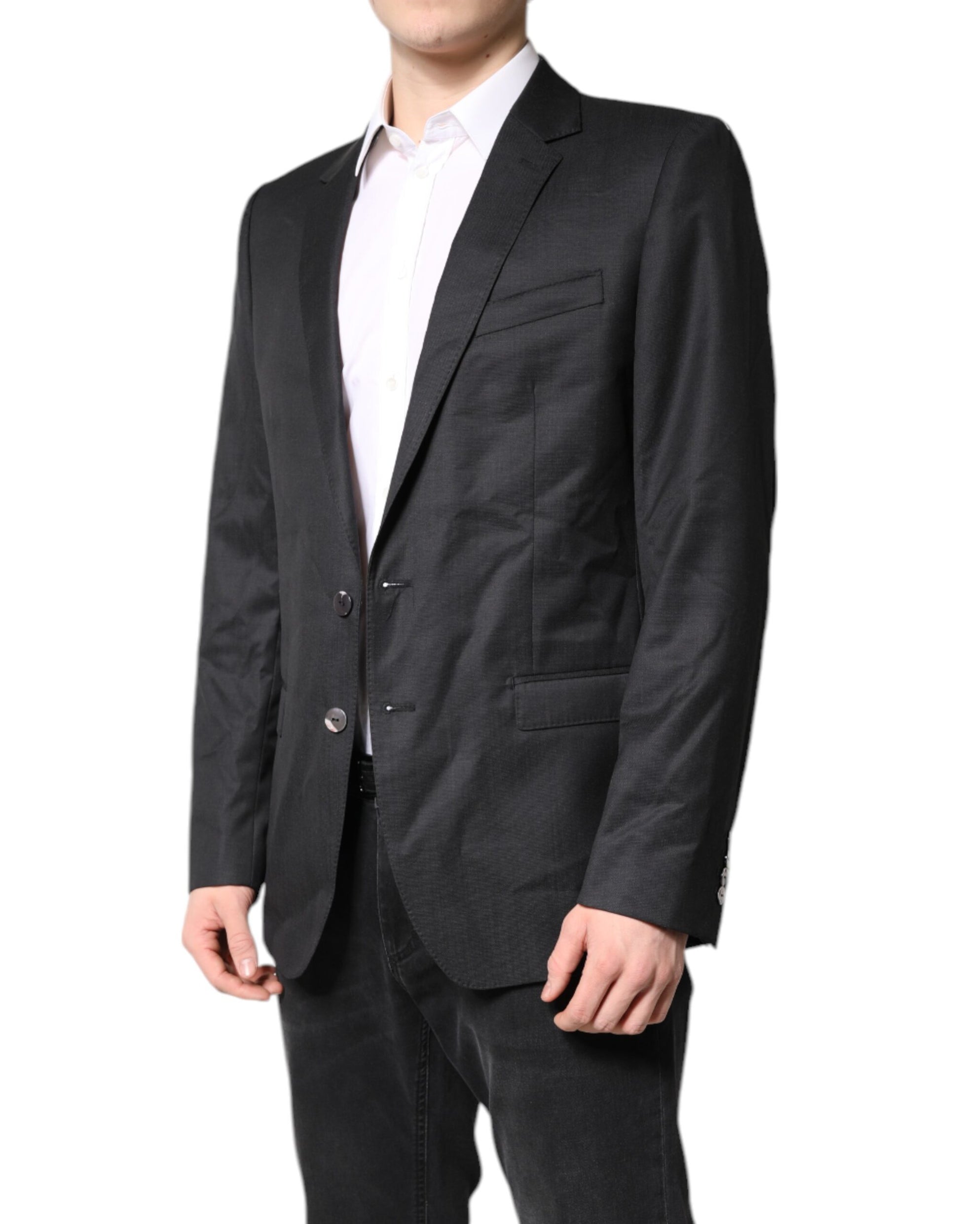 Dolce &amp; Gabbana Schwarzer einreihiger Herrenmantel MARTINI Blazer