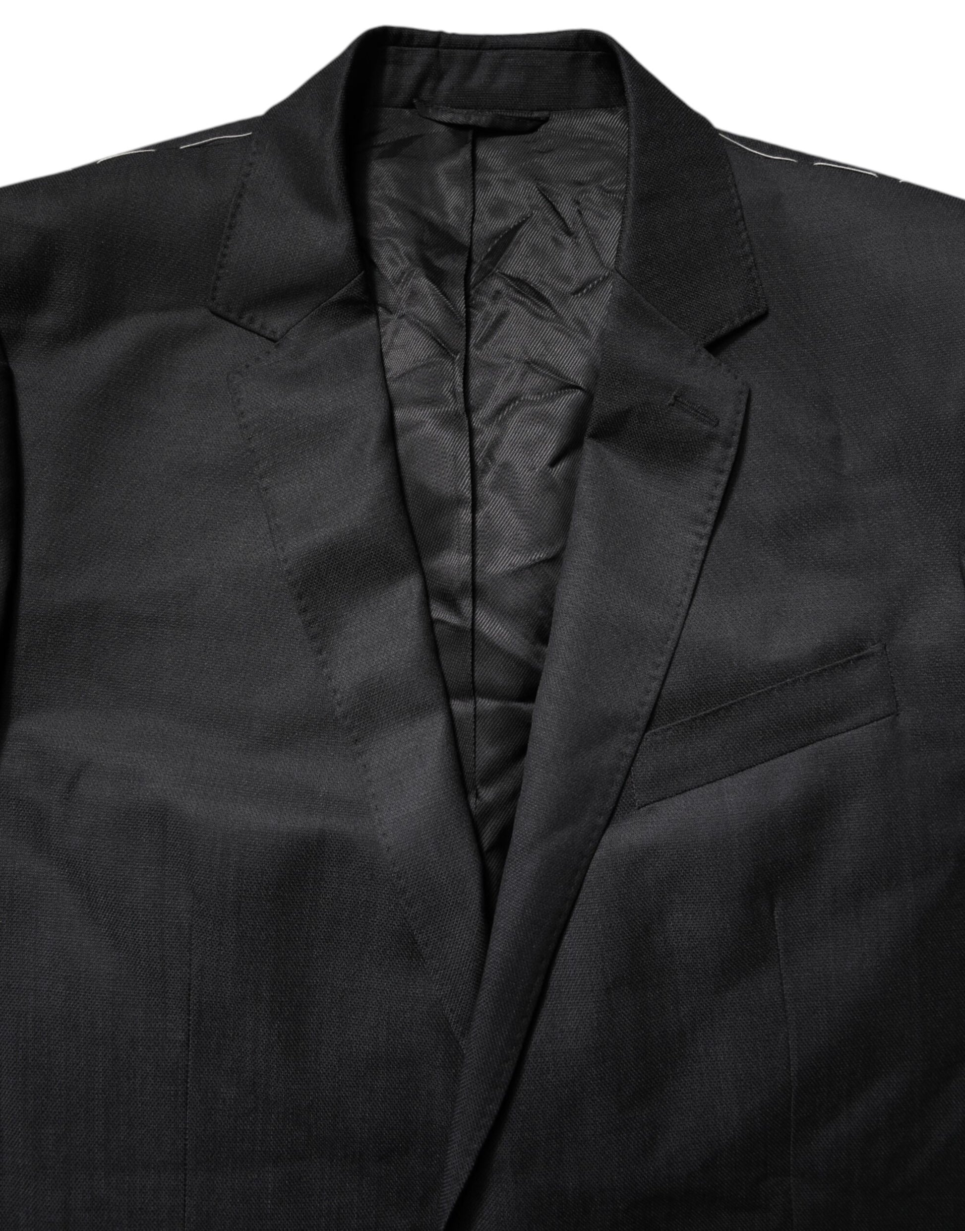 Dolce &amp; Gabbana Schwarzer einreihiger Herrenmantel MARTINI Blazer