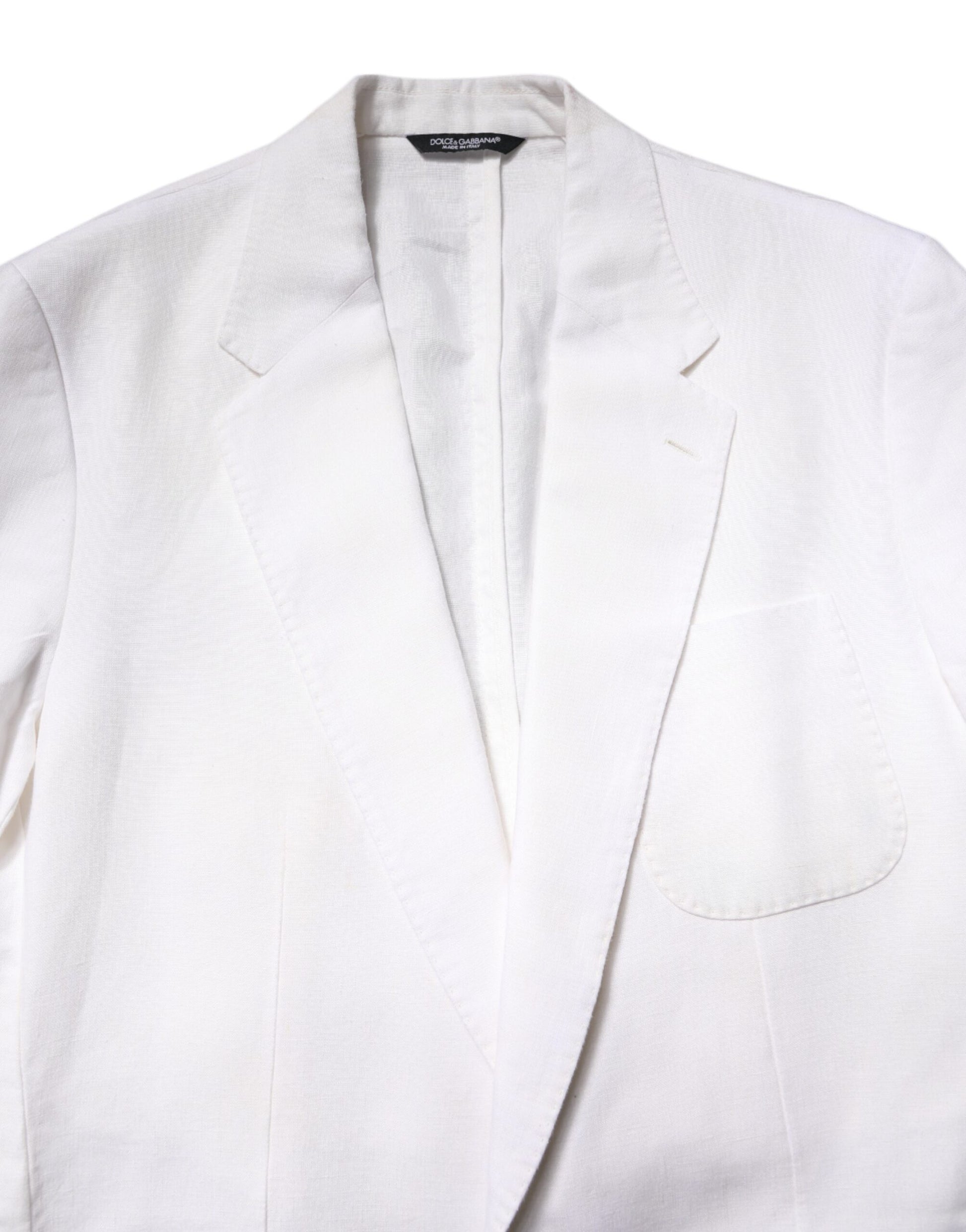 Dolce &amp; Gabbana Weißer einreihiger Herrenmantel Blazeranzug