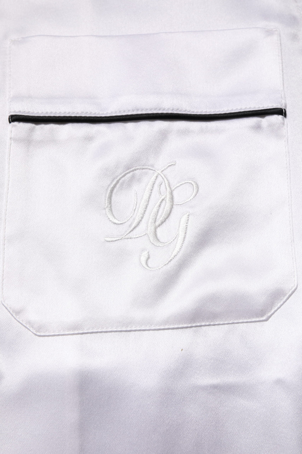 Dolce &amp; Gabbana Weiß Satin Seide Männer Pyjama Set Nachtwäsche