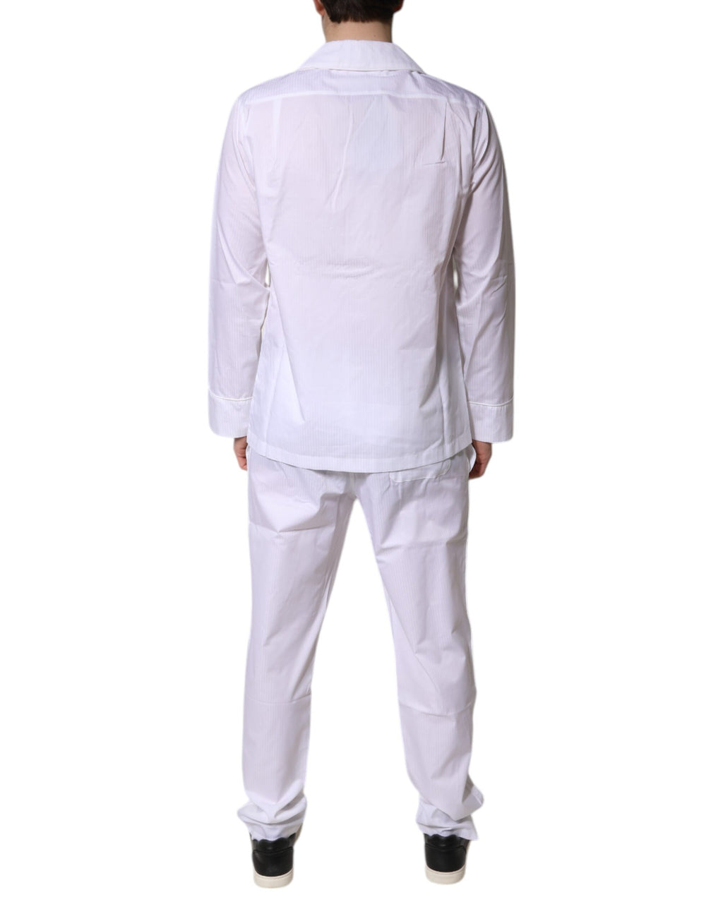 Dolce &amp; Gabbana Pyjama-Set aus weißer Baumwolle mit Hemd und Hose