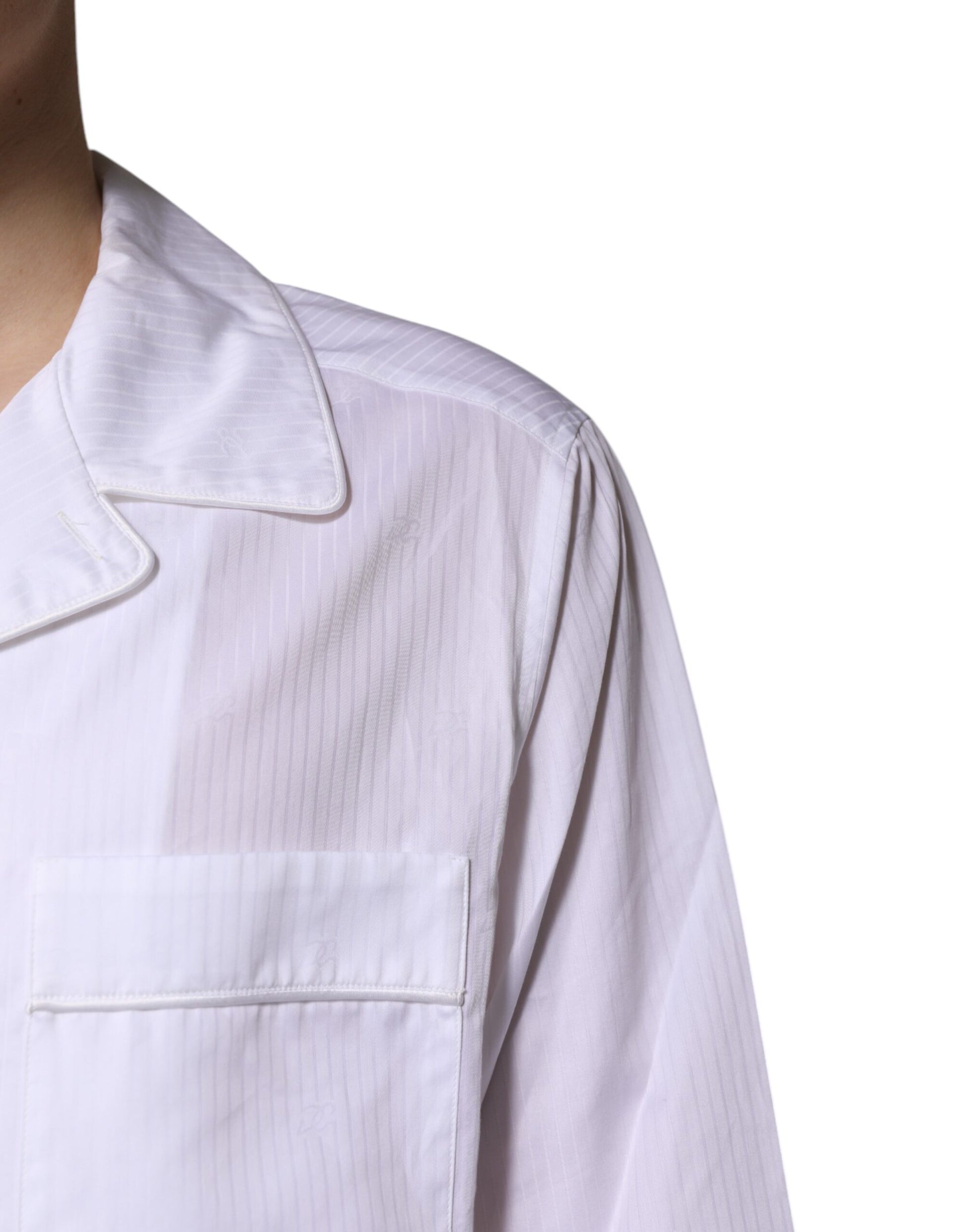 Dolce &amp; Gabbana Pyjama-Set aus weißer Baumwolle mit Hemd und Hose