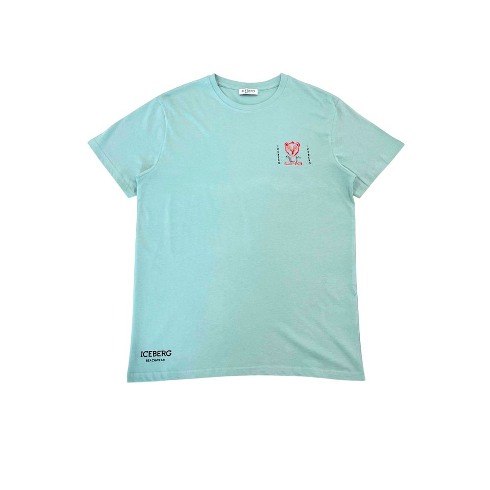 Iceberg Hellblaues Herren-T-Shirt aus Baumwolle
