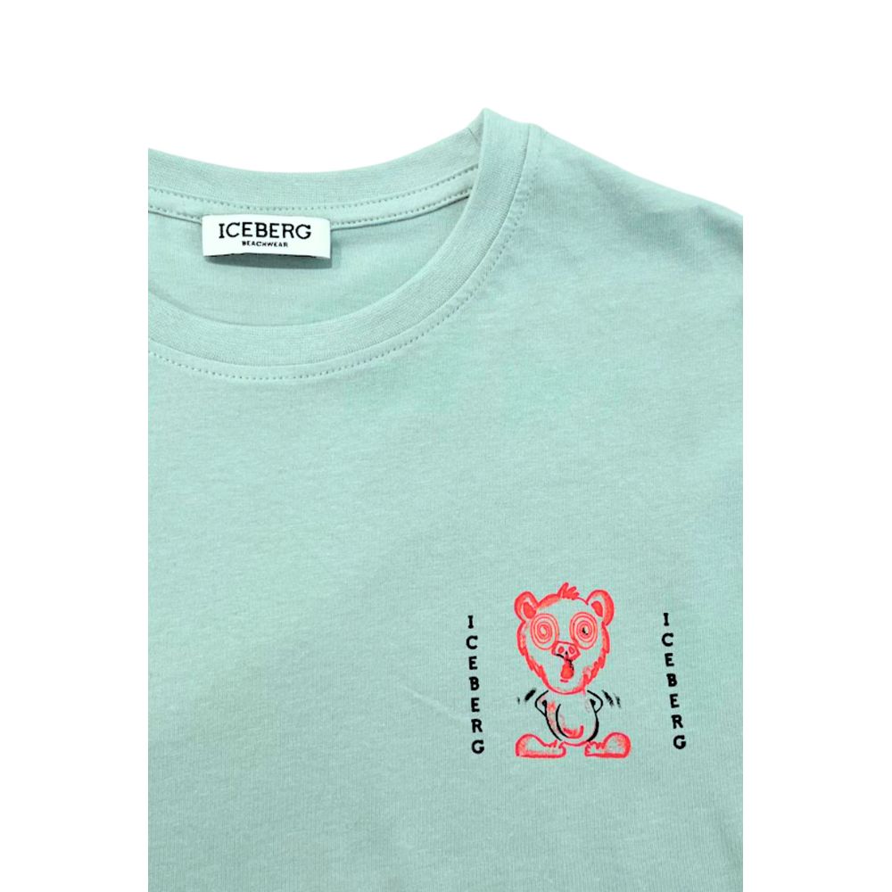 Iceberg Hellblaues Herren-T-Shirt aus Baumwolle