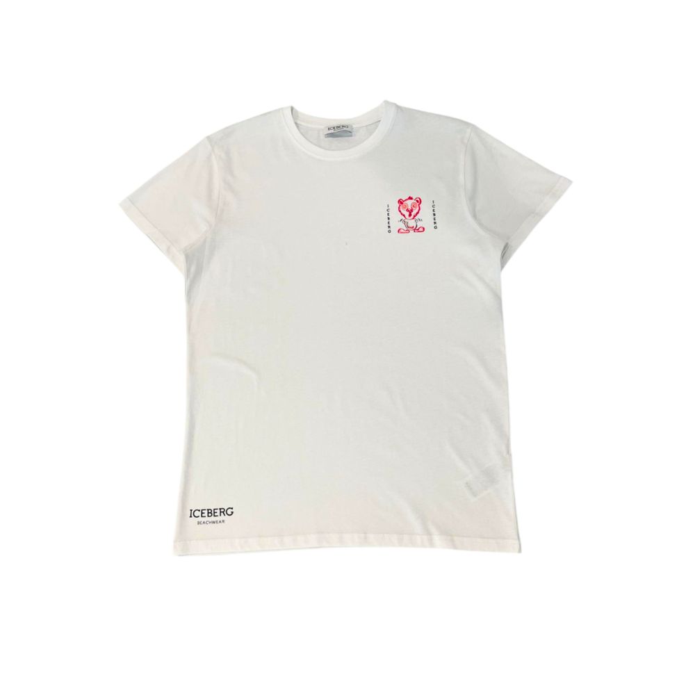 Iceberg Weißes Herren-T-Shirt aus Baumwolle
