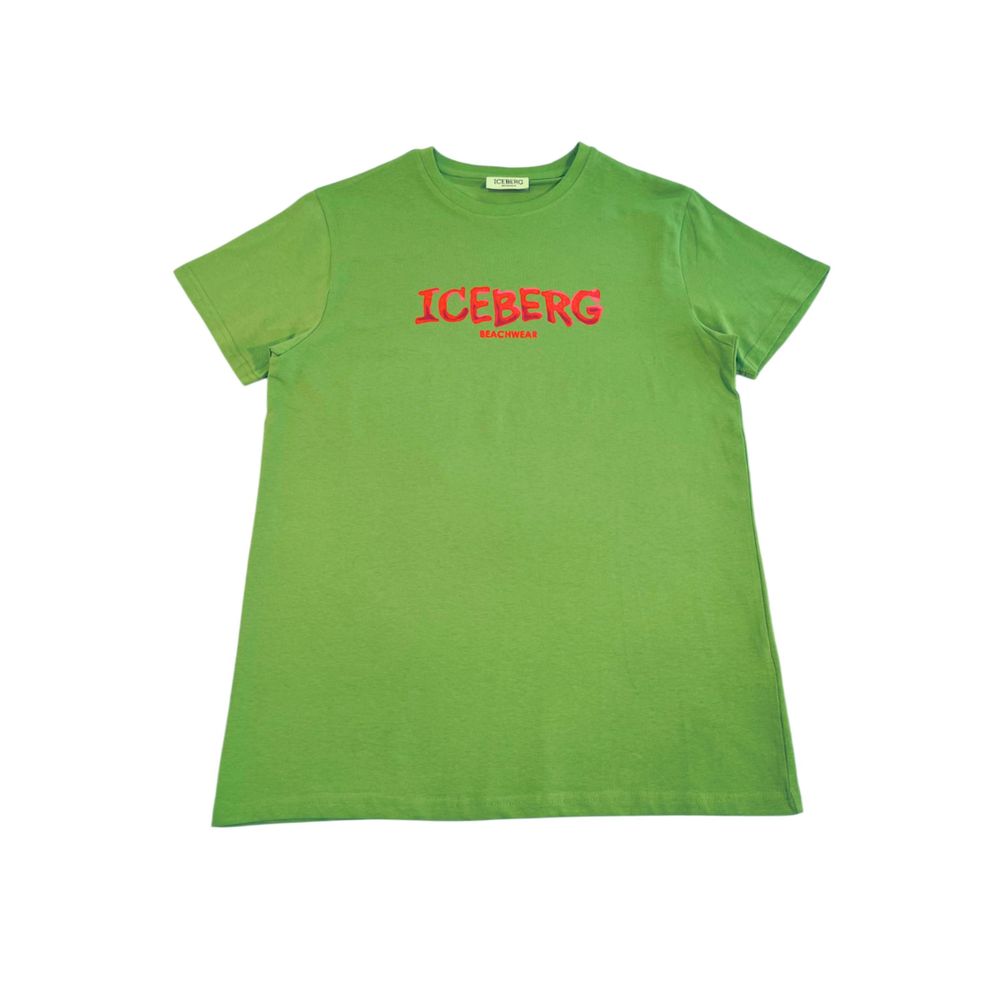 Iceberg Grünes Baumwoll-T-Shirt für Herren