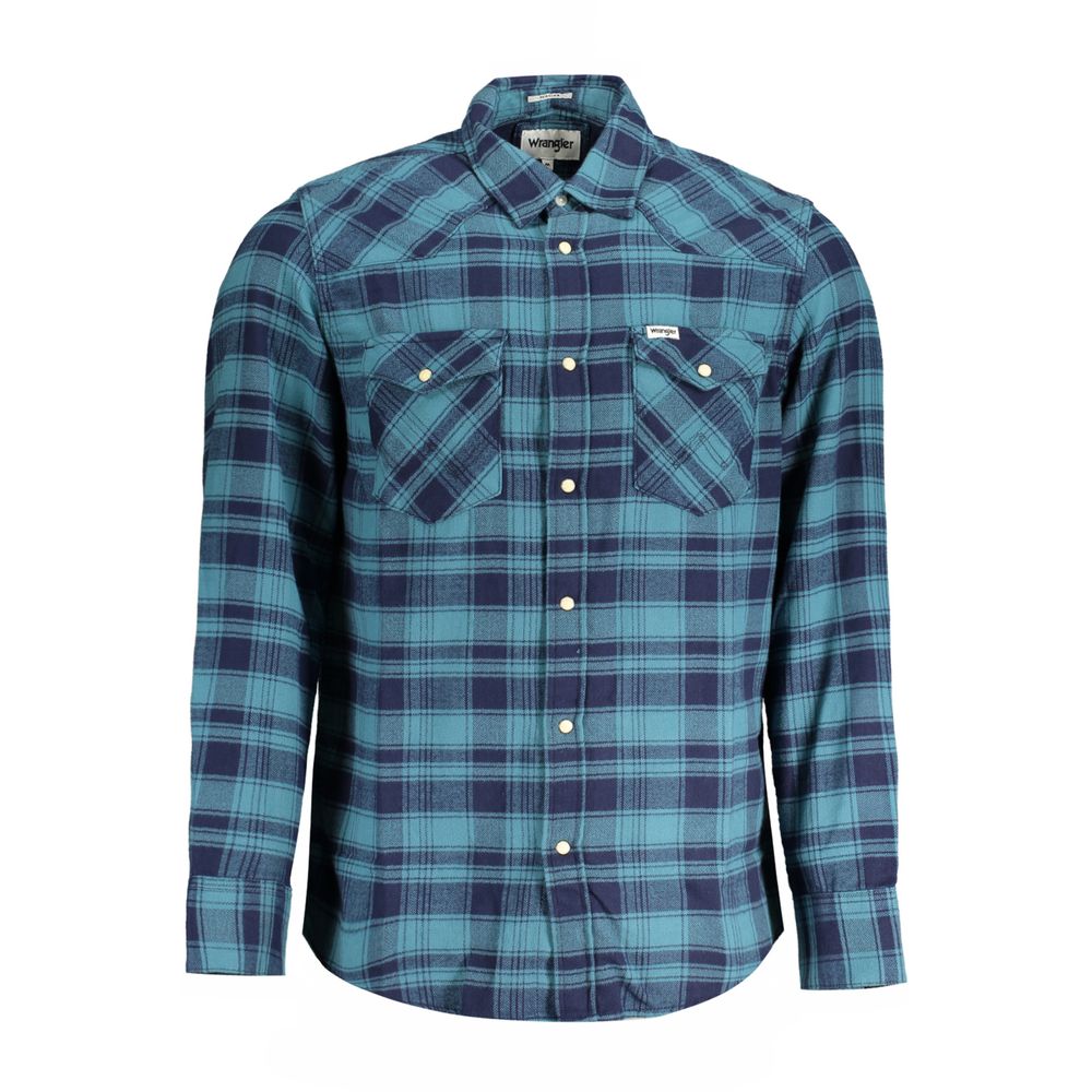 Wrangler – Blaues Baumwollhemd