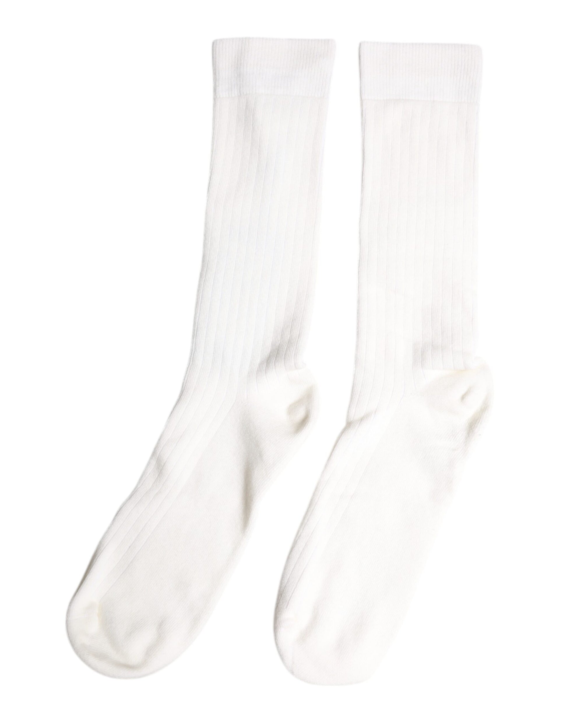 Dolce &amp; Gabbana – Wadenlange Herrensocken aus weißer Baumwolle