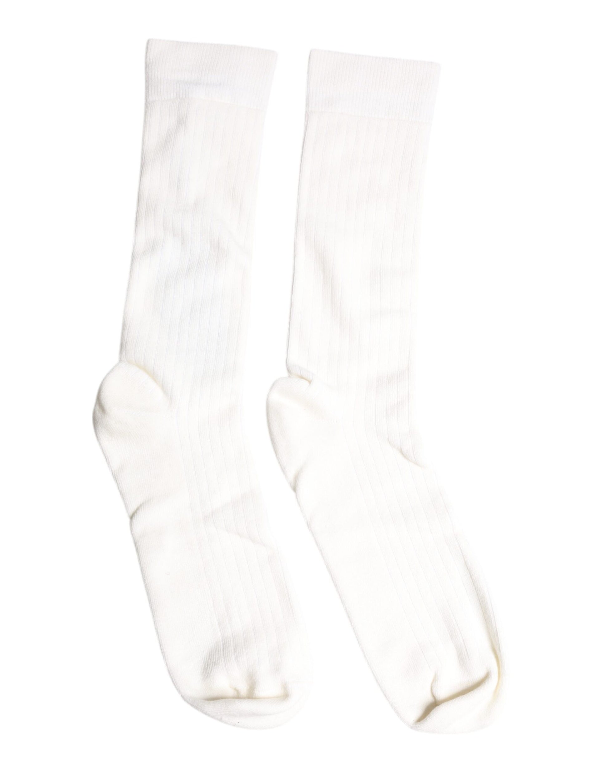 Dolce &amp; Gabbana – Wadenlange Herrensocken aus weißer Baumwolle