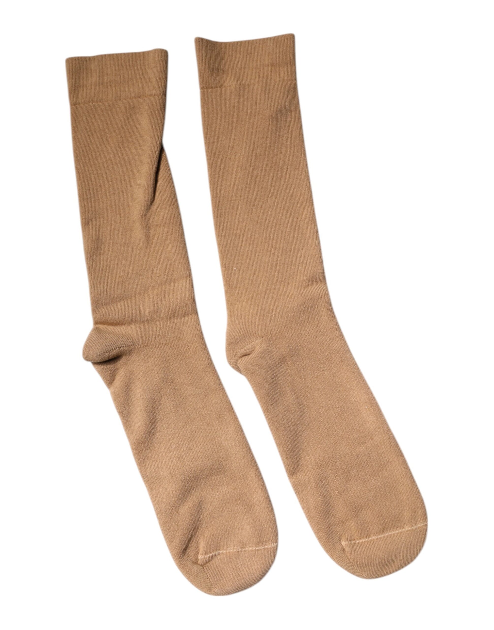 Dolce &amp; Gabbana – Wadenlange Herrensocken aus massiver Baumwolle in Braun
