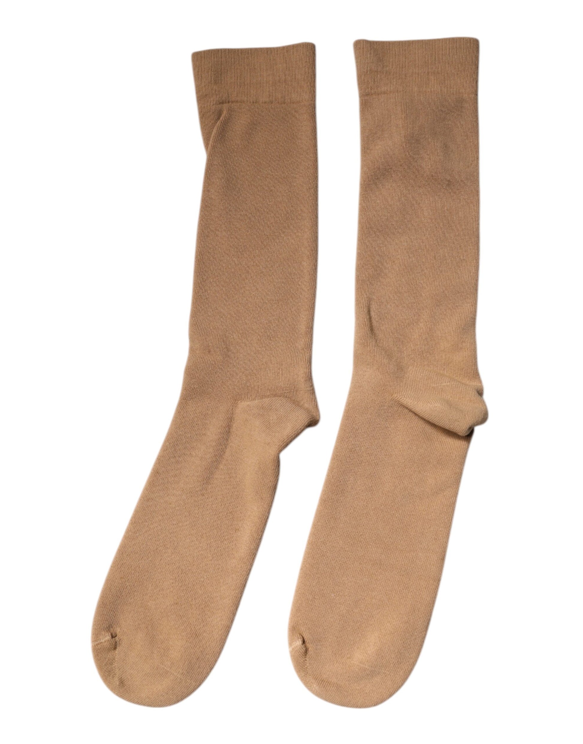 Dolce &amp; Gabbana – Wadenlange Herrensocken aus massiver Baumwolle in Braun