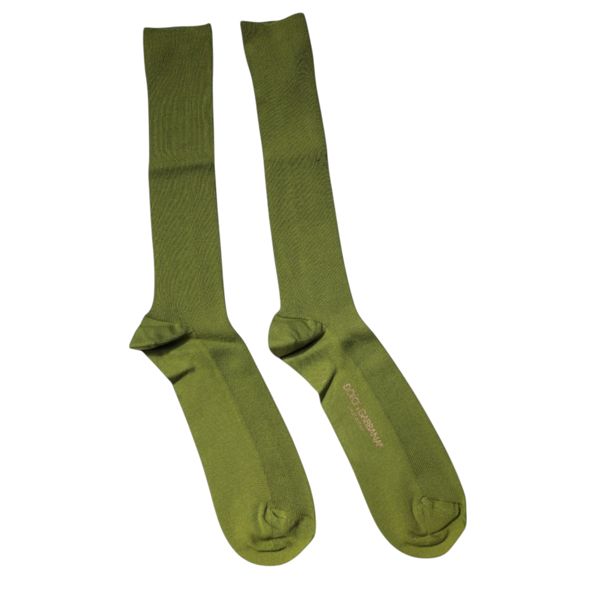 Dolce &amp; Gabbana – Wadensocken aus grüner Baumwolle mit Logo