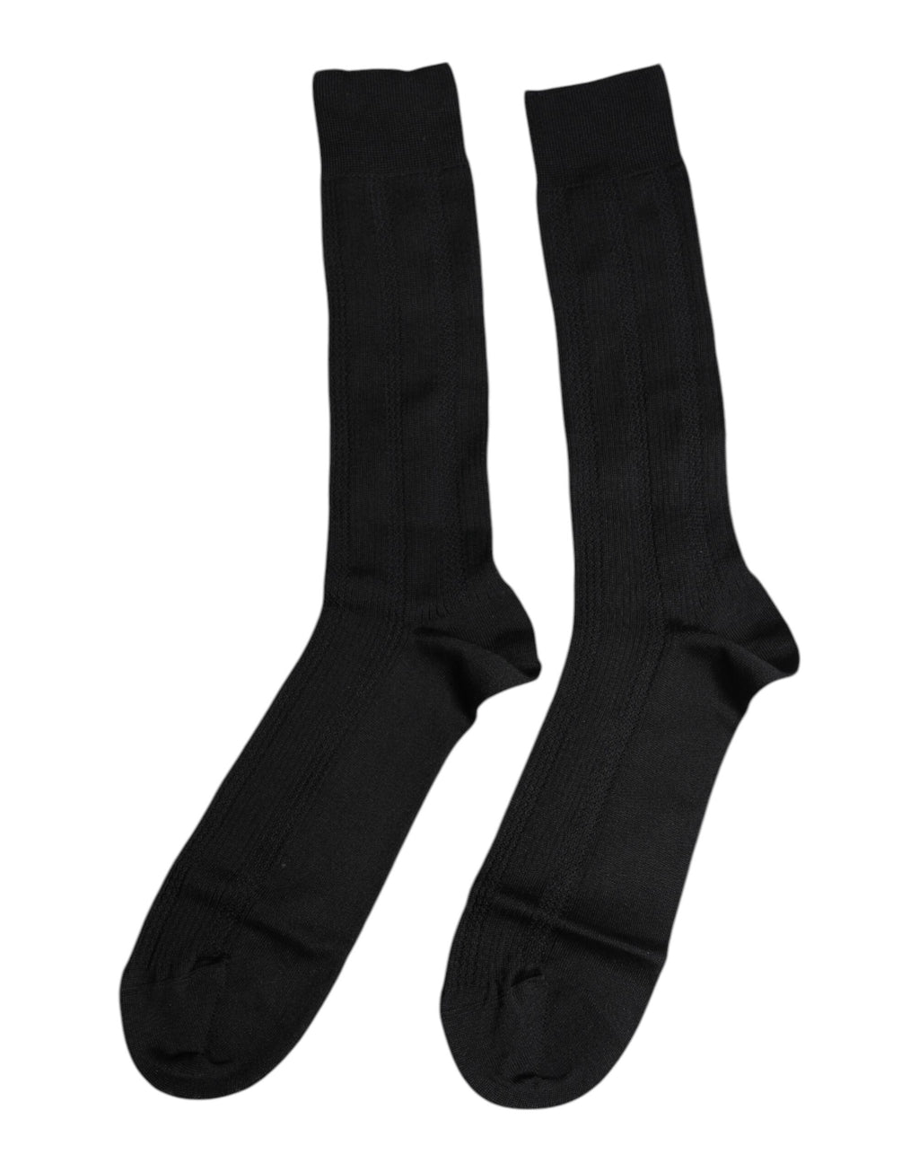 Dolce &amp; Gabbana – Wadenlange Herrensocken mit Stretch-Logo in Schwarz