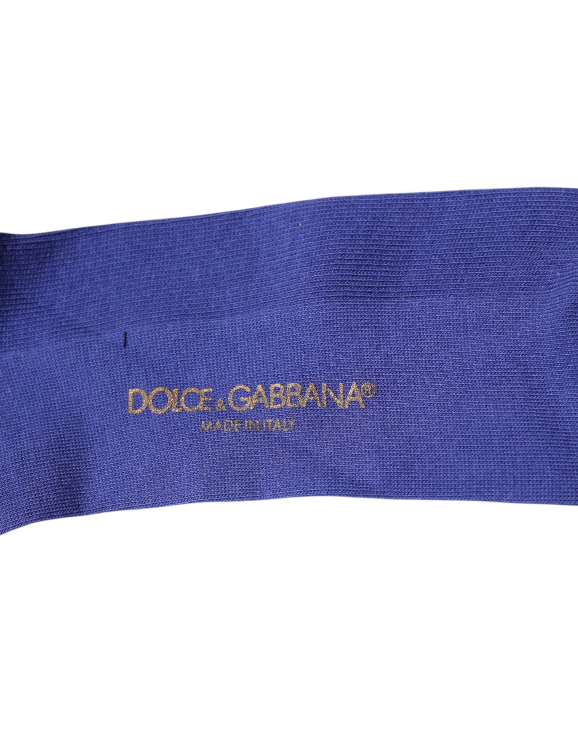 Dolce &amp; Gabbana – Wadensocken aus violetter Baumwolle mit Logo