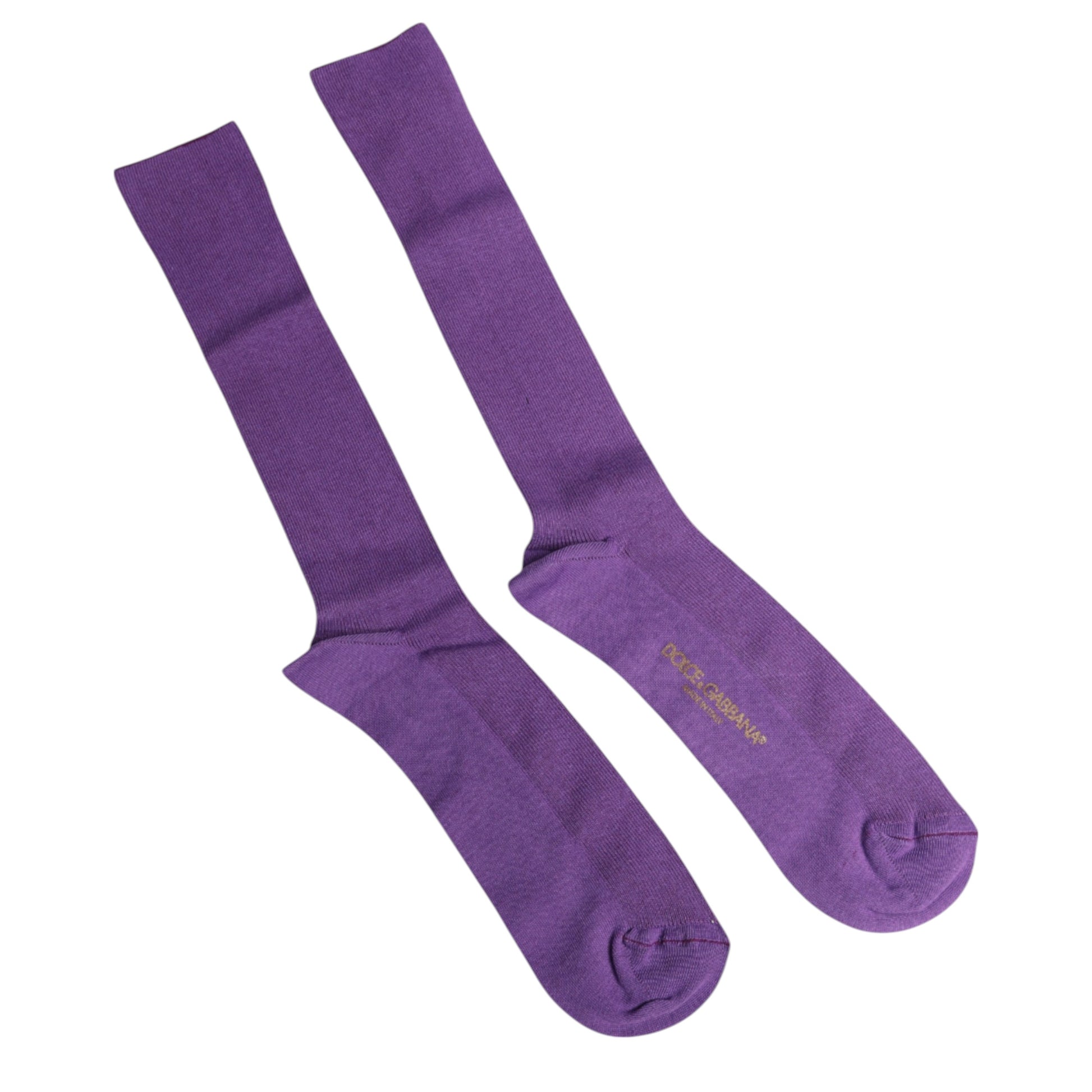 Dolce &amp; Gabbana – Wadensocken aus violetter Baumwolle mit Logo