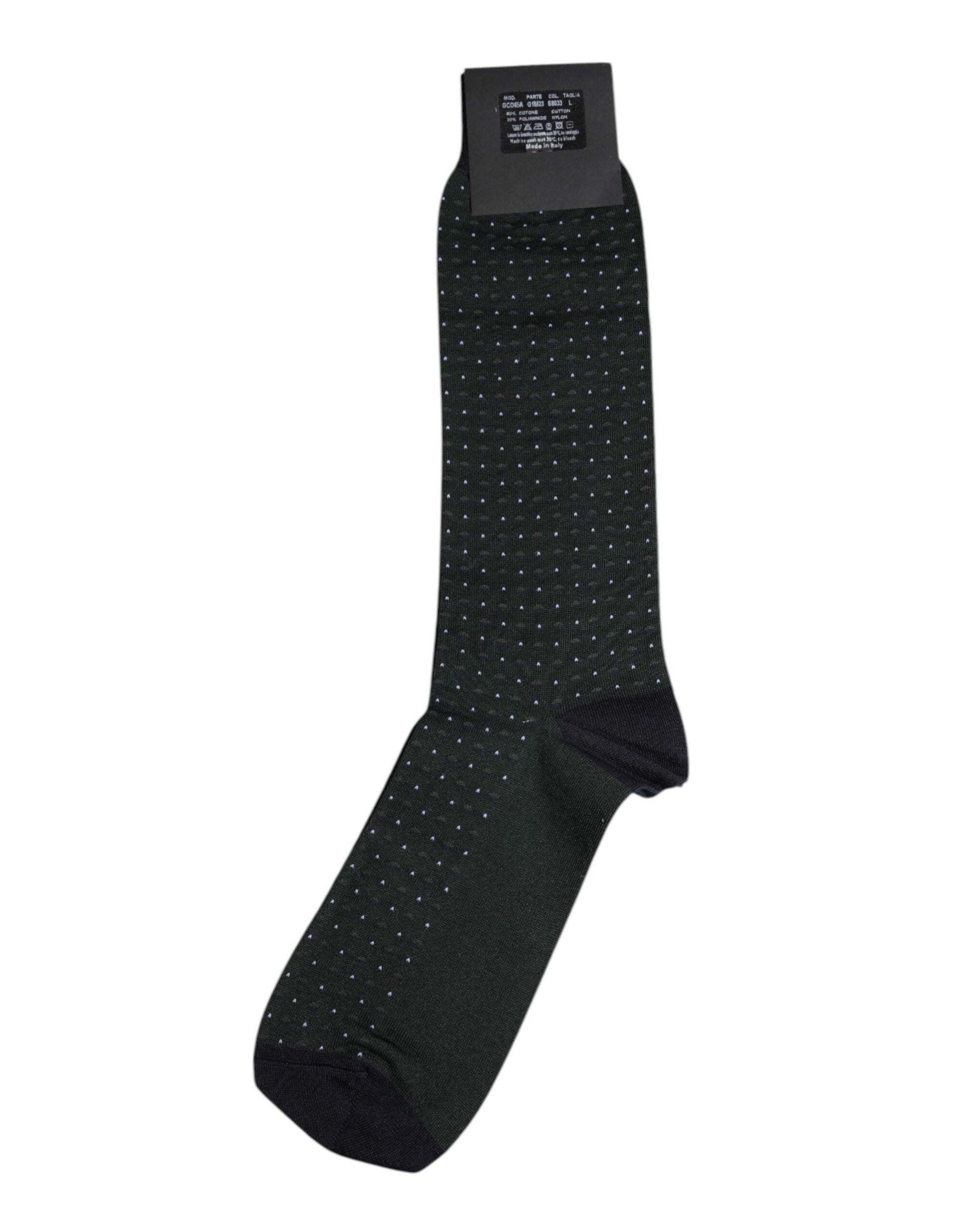 Dolce &amp; Gabbana – Wadenlange Socken aus Baumwolle mit schwarzen Punkten