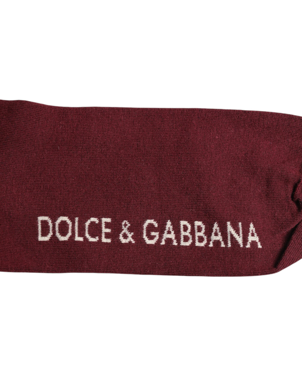 Dolce &amp; Gabbana – Burgunderrote, wadenlange Stretchsocken mit Logo-Print