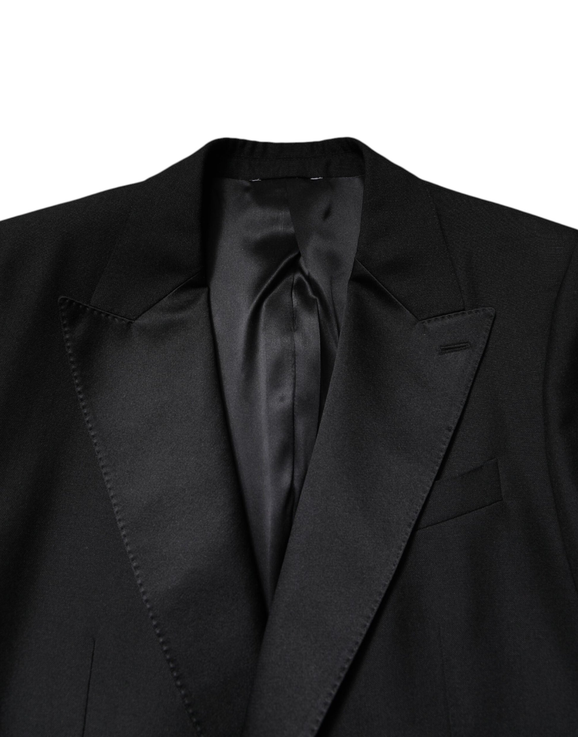 Dolce &amp; Gabbana – Einreihiger Blazer aus schwarzer Wolle