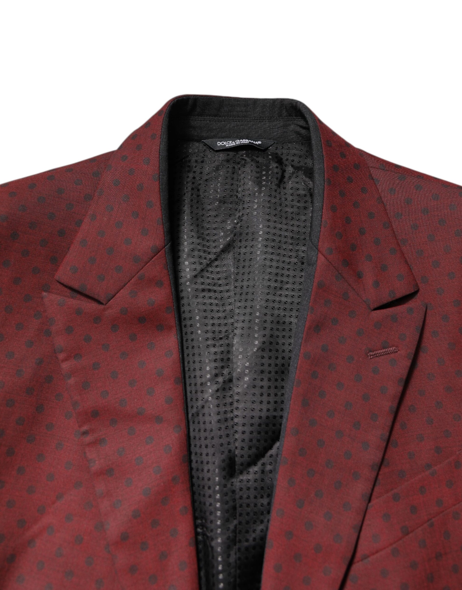 Dolce &amp; Gabbana Kastanienbraune Wolle Slim Fit Herren Mantel Jacke Blazer