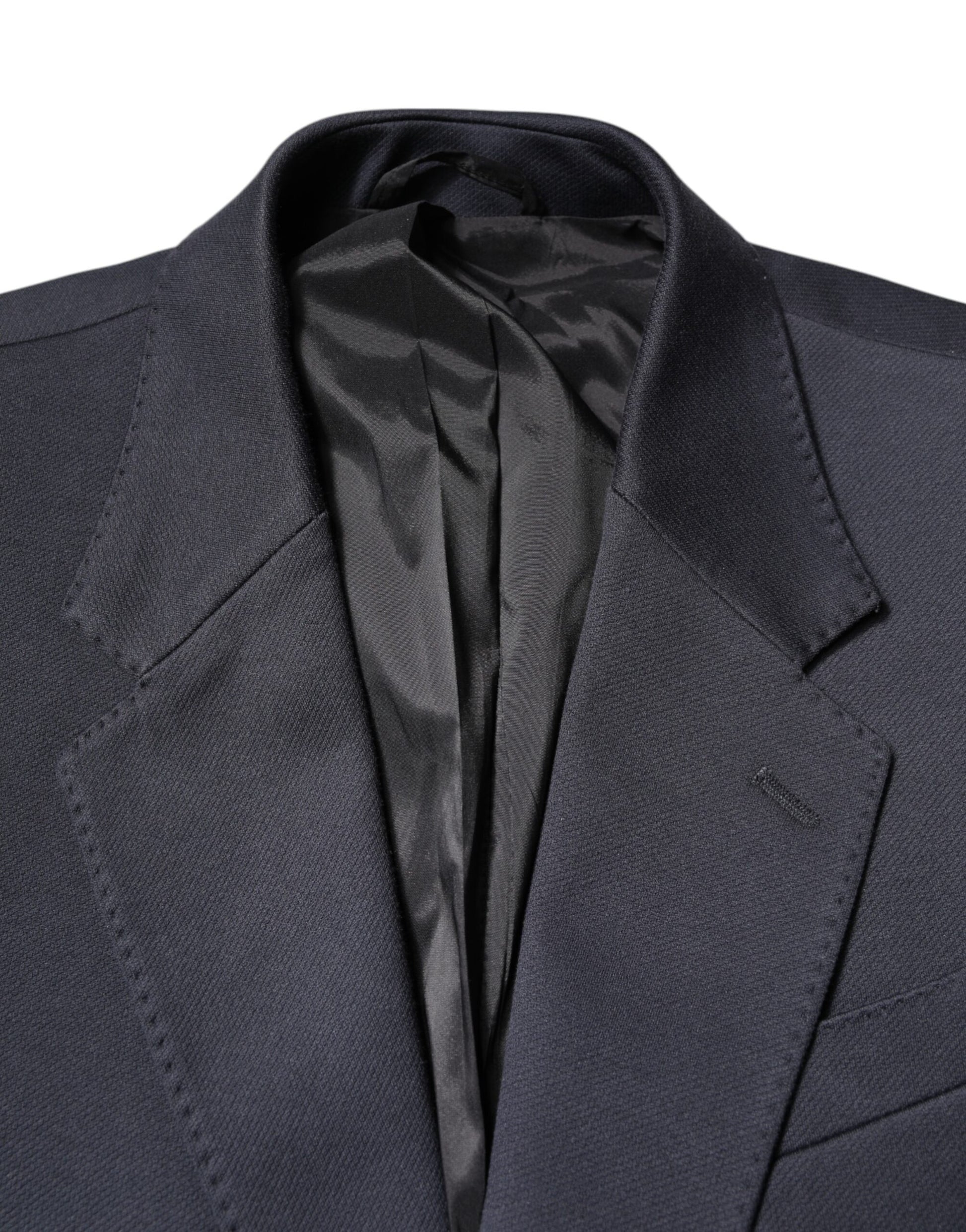 Dolce &amp; Gabbana Dunkelblaue Baumwolle Herren Jacke Mantel Anzug Blazer