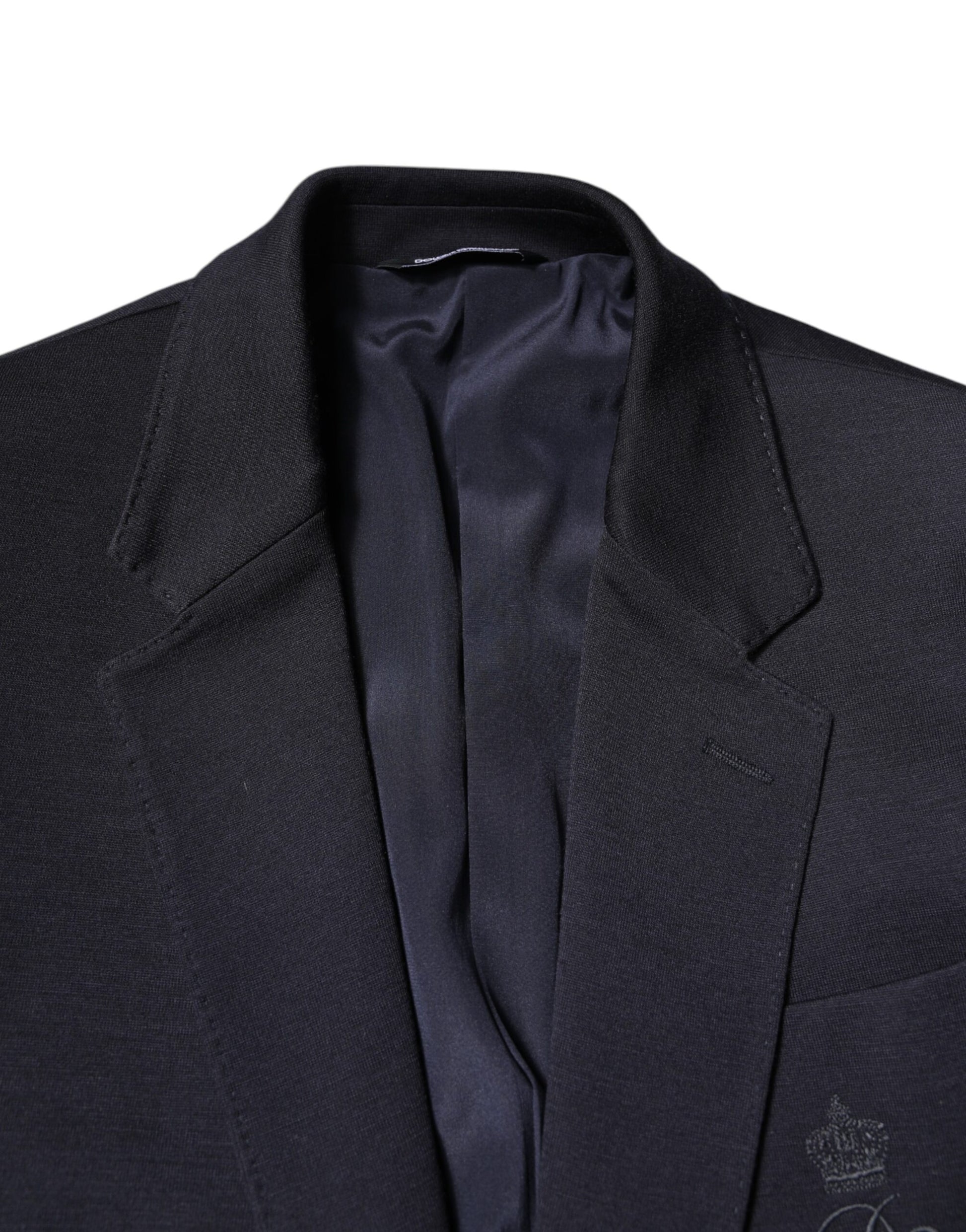 Dolce &amp; Gabbana – Einreihiger Anzugsblazer aus schwarzer Wolle