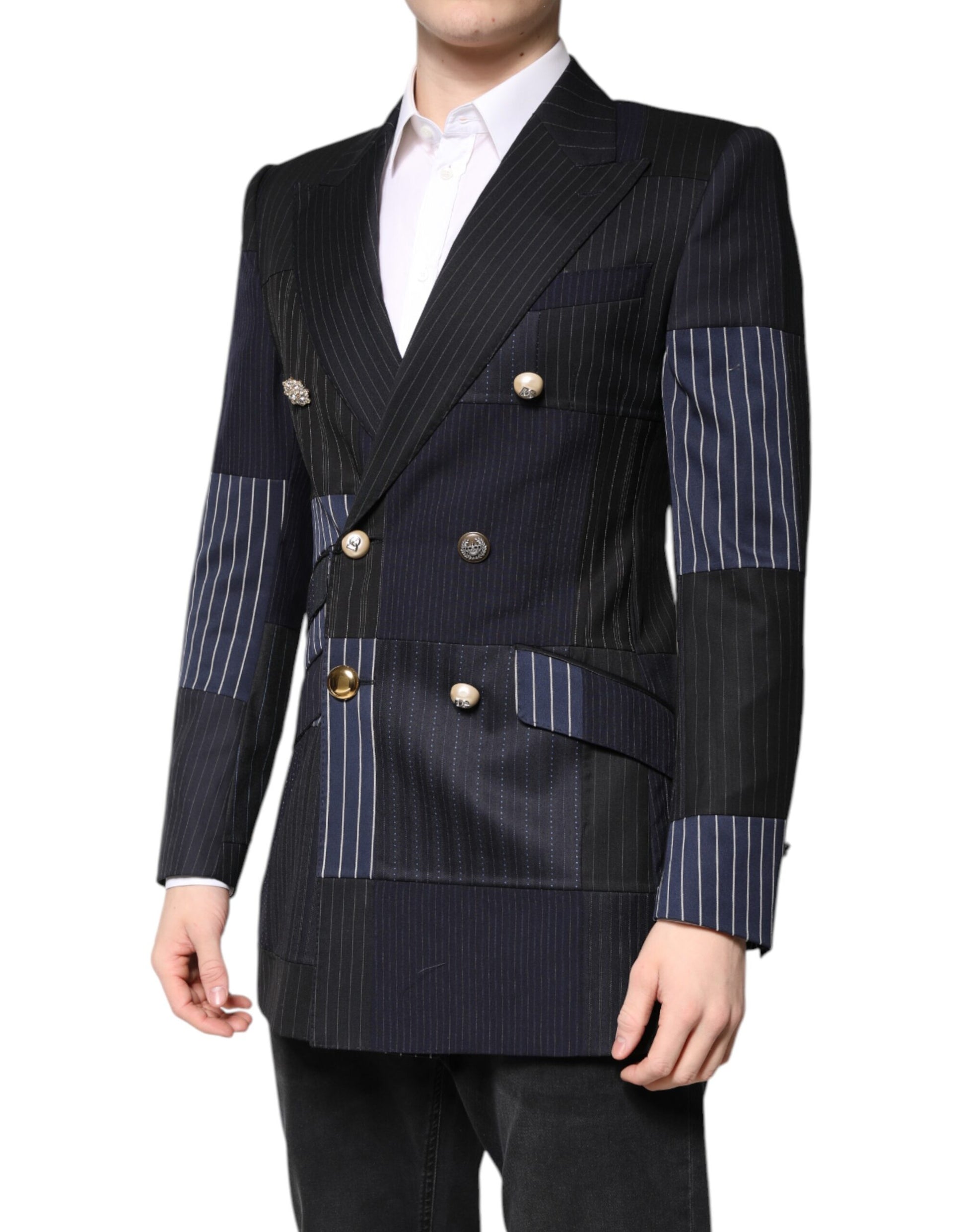 Dolce &amp; Gabbana Mehrfarbiger Patchwork-Jackenmantel-Anzugblazer