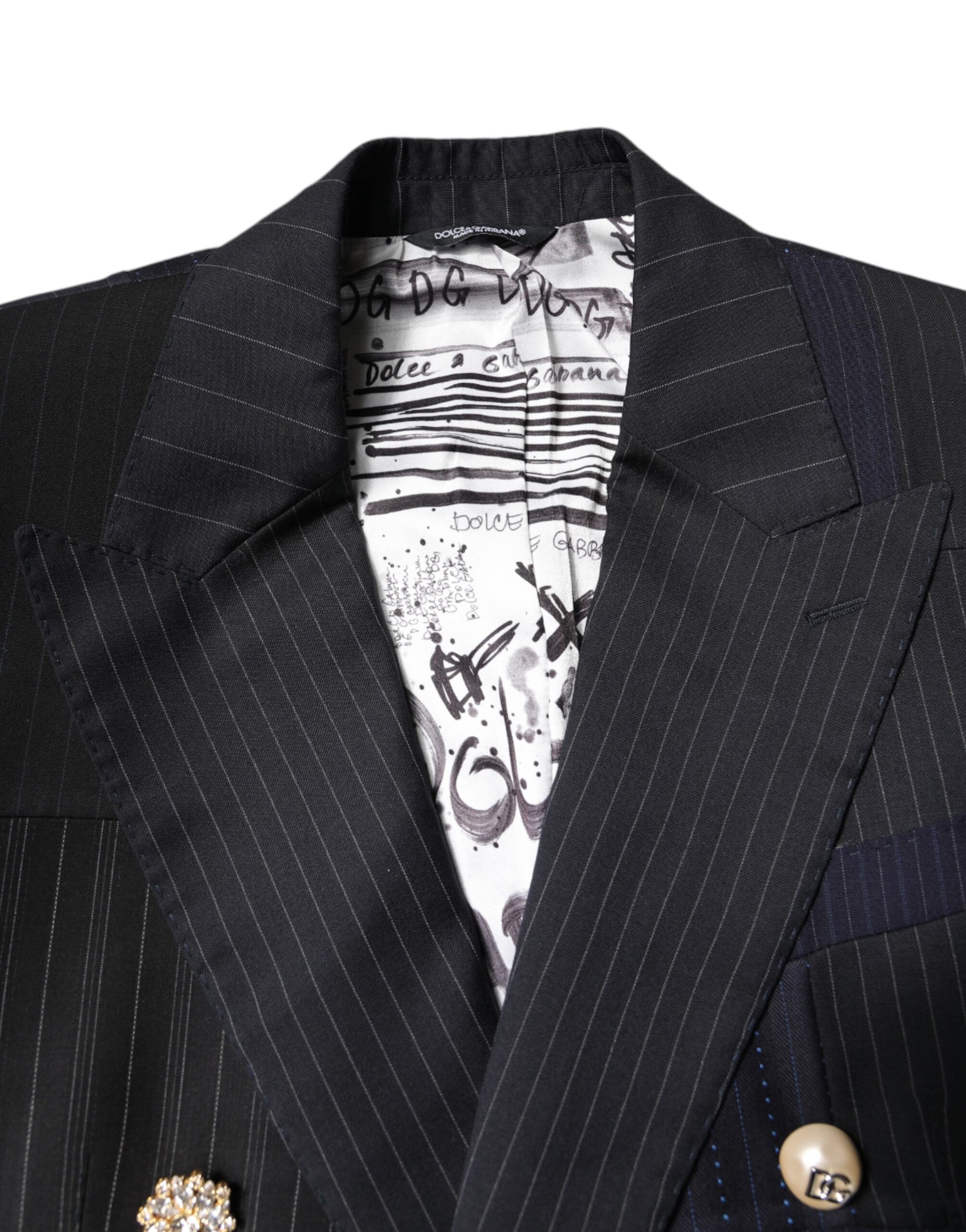 Dolce &amp; Gabbana Mehrfarbiger Patchwork-Jackenmantel-Anzugblazer