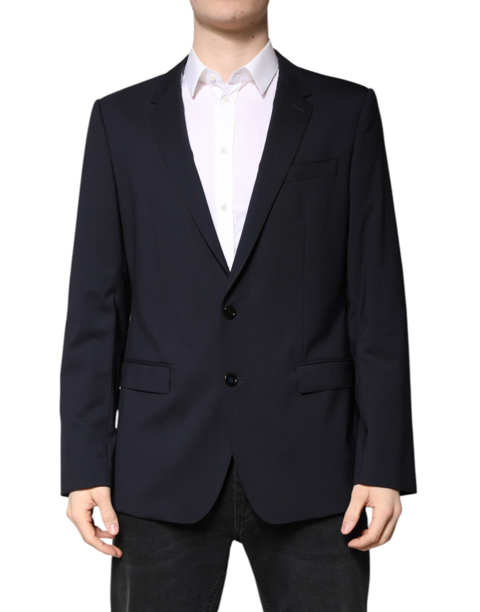 Dolce &amp; Gabbana Schwarzer MARTINI Einreihiger Mantelblazer