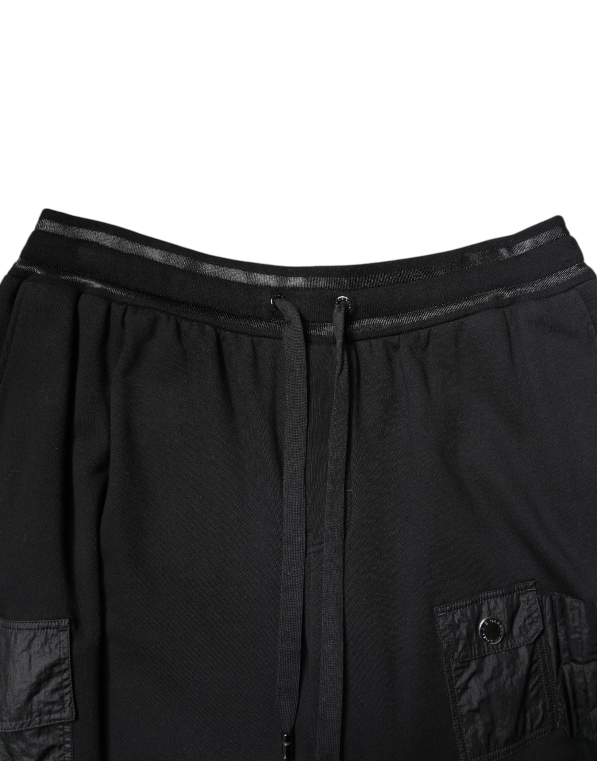 Dolce &amp; Gabbana Schwarze Cargo-Sweatshorts aus Baumwolle für Herren